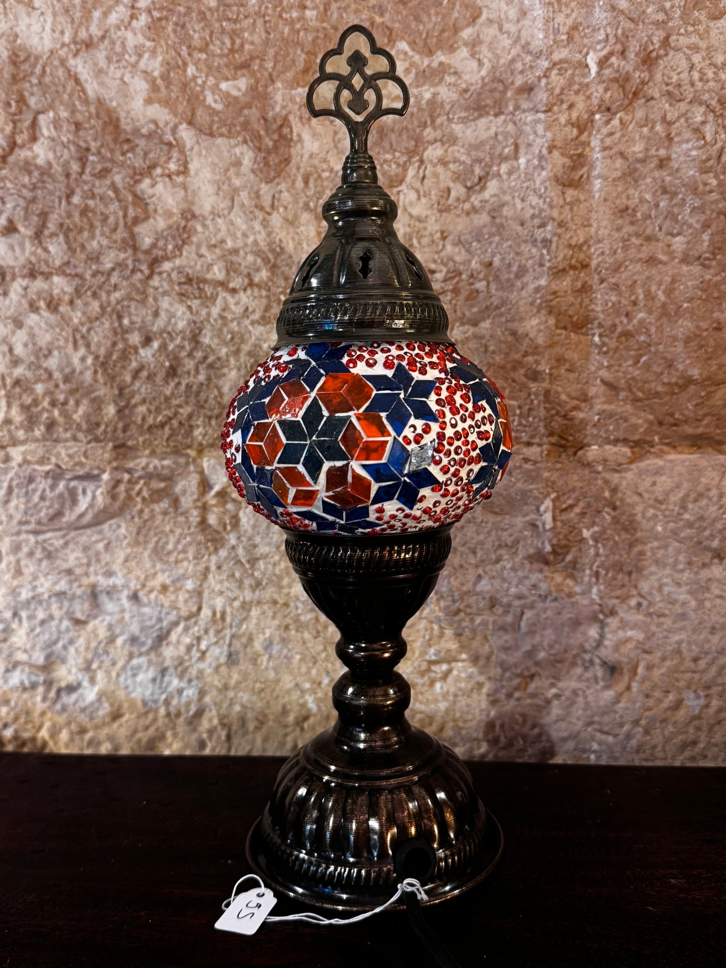 Türkische Mosaikglas-Lampenschirmlampe, ethnische Möbel 5S