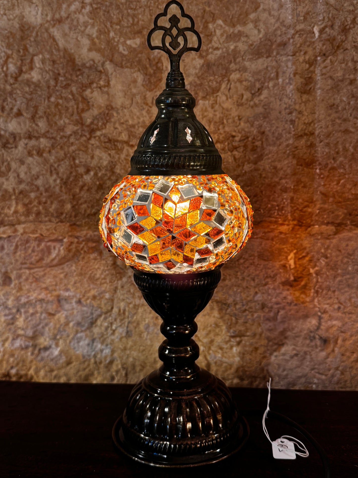 Turkish mosaic glass lampshade lamp, ethnic furniture 6S