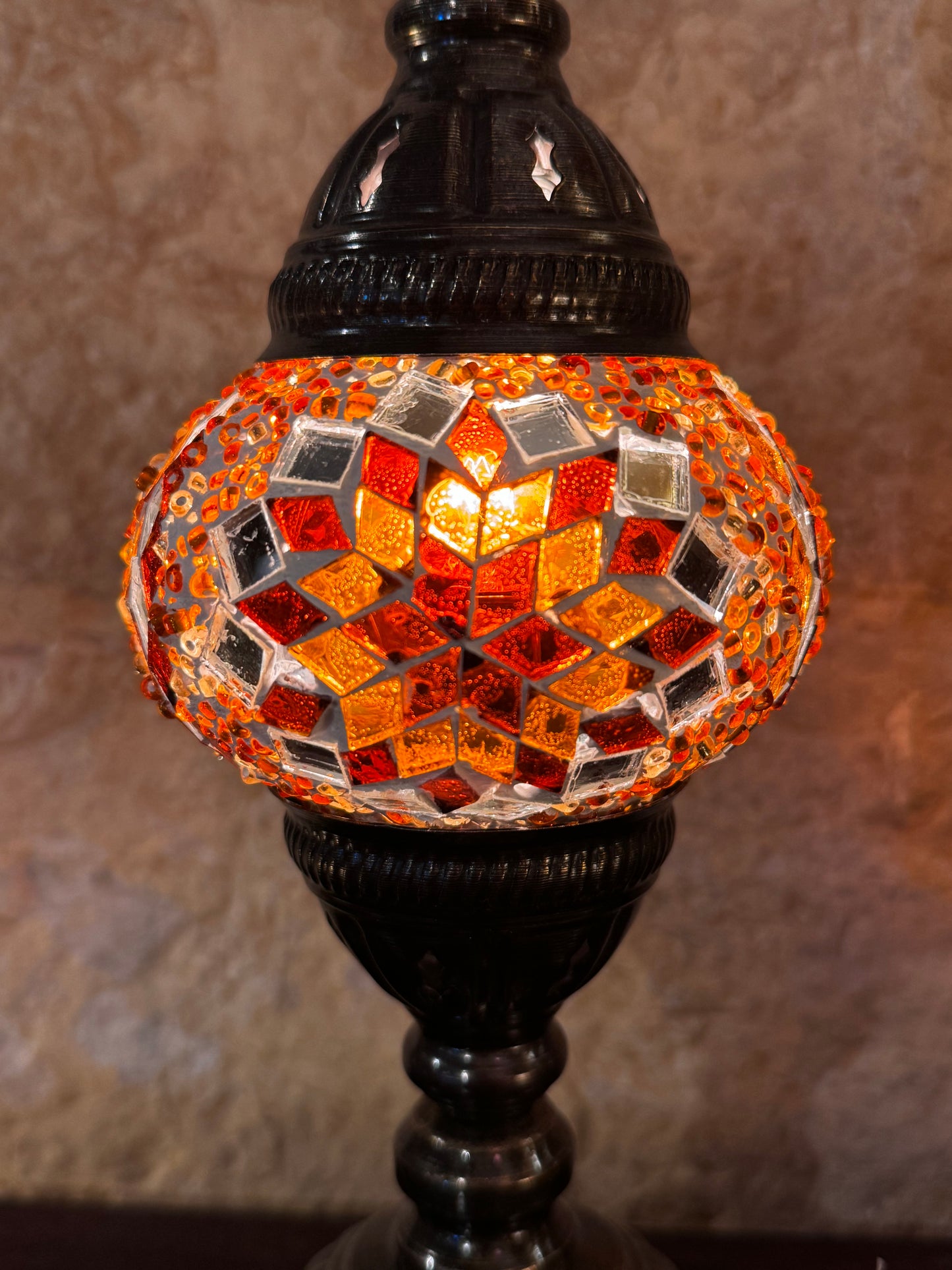 Turkish mosaic glass lampshade lamp, ethnic furniture 6S