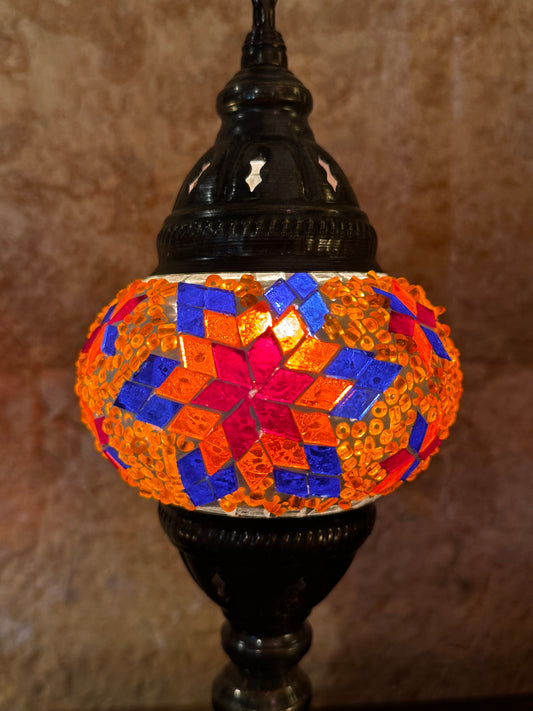 Turkish mosaic glass lampshade lamp, ethnic furniture 7S