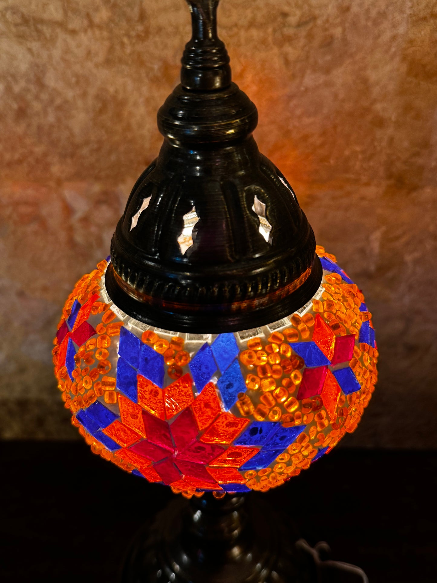 Turkish mosaic glass lampshade lamp, ethnic furniture 7S