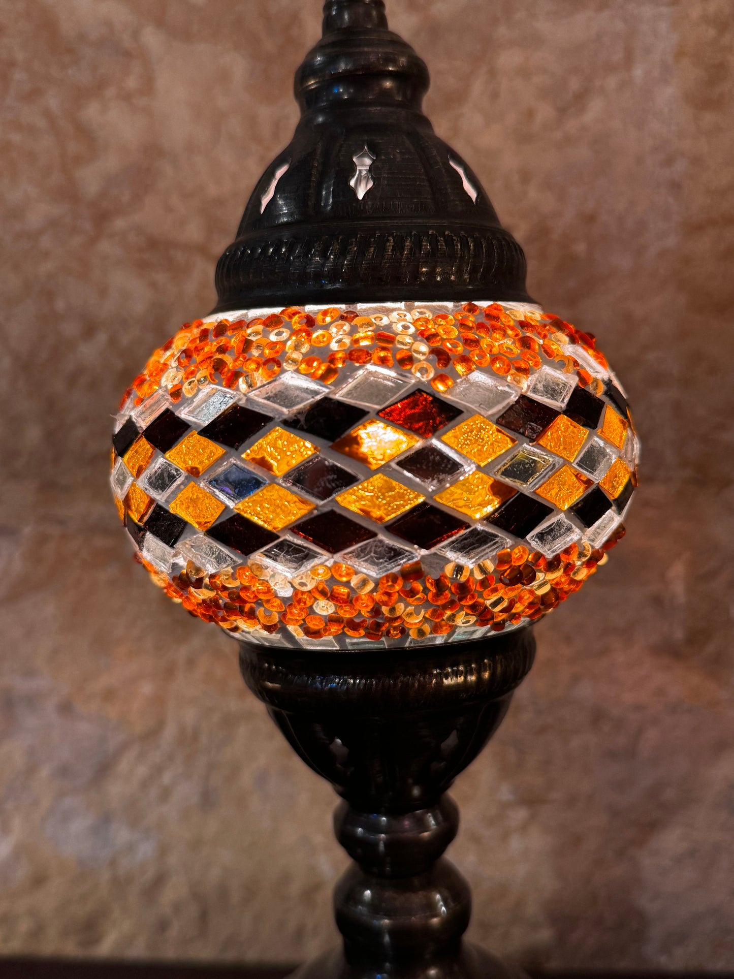 Türkische Mosaikglas-Lampenschirmlampe, ethnische Möbel 8S