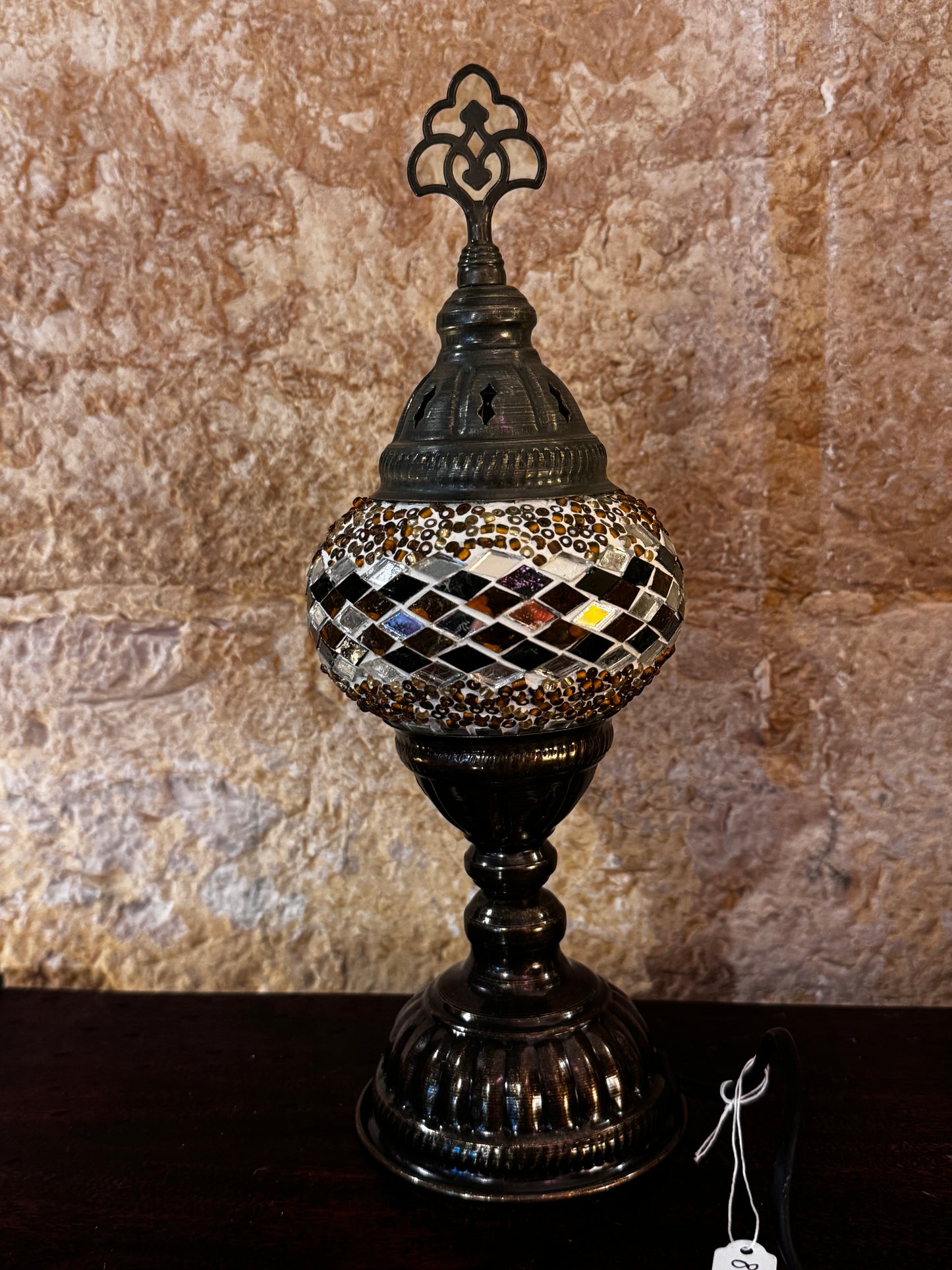 Türkische Mosaikglas-Lampenschirmlampe, ethnische Möbel 8S