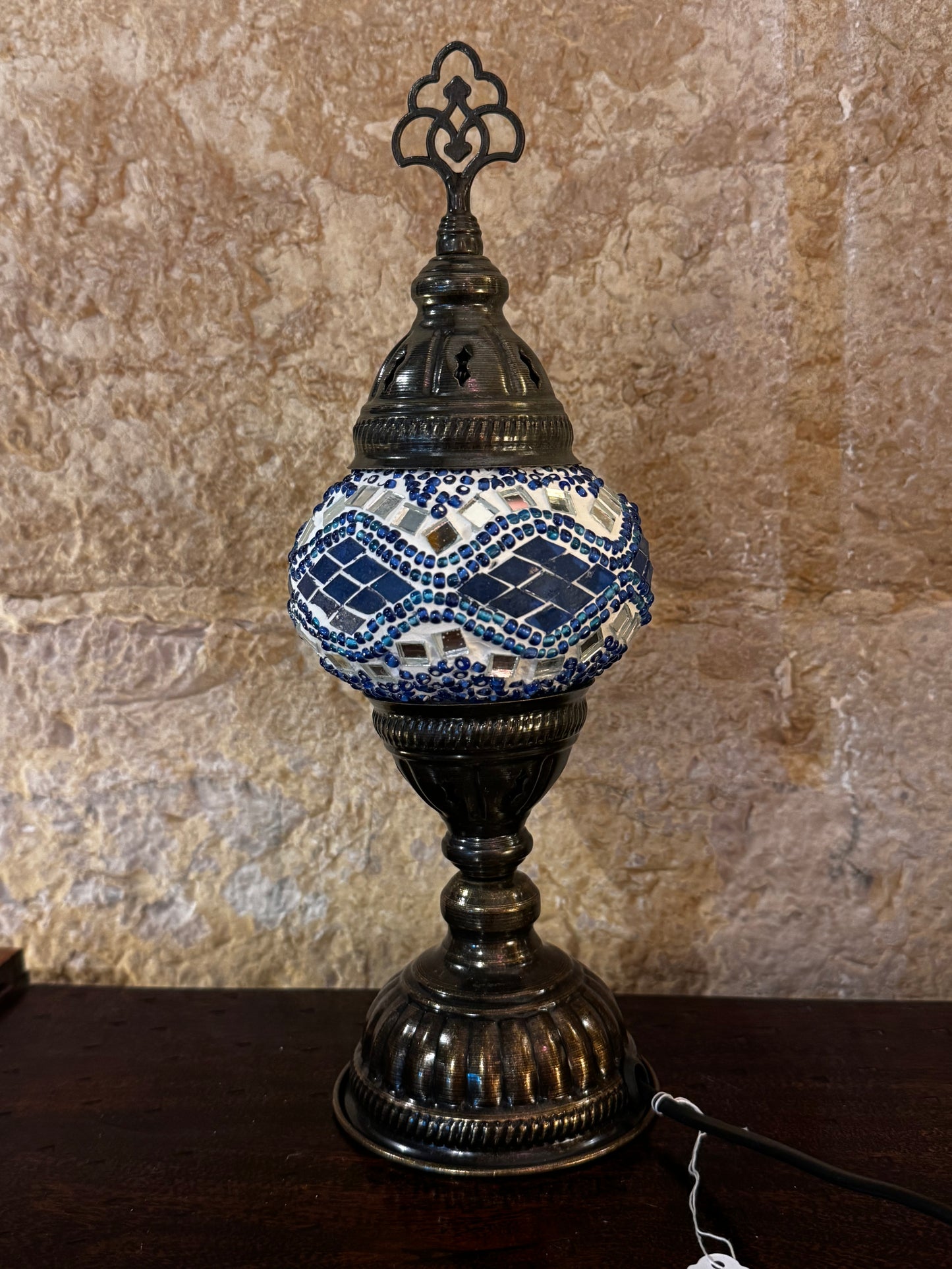 Turkish mosaic glass lampshade lamp, ethnic furniture 9S