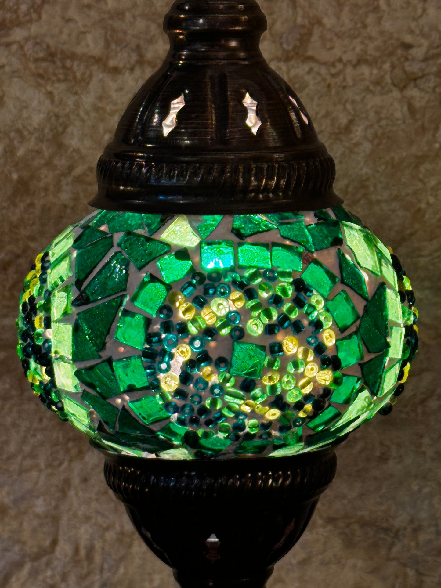 Türkische Mosaikglas-Lampenschirmlampe, ethnische Möbel 10S