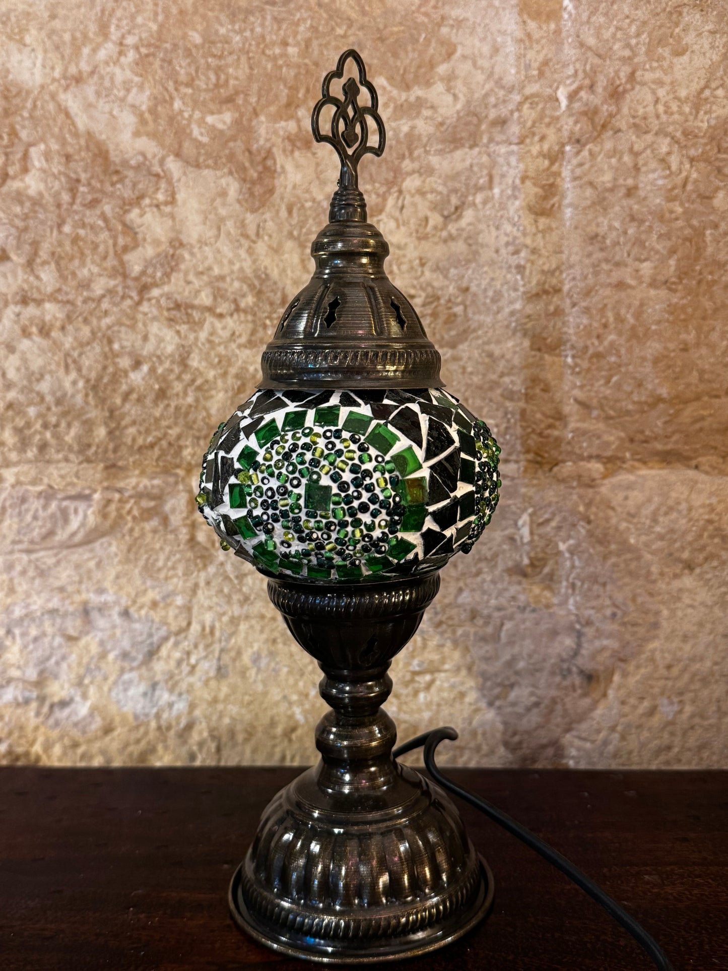 Türkische Mosaikglas-Lampenschirmlampe, ethnische Möbel 10S