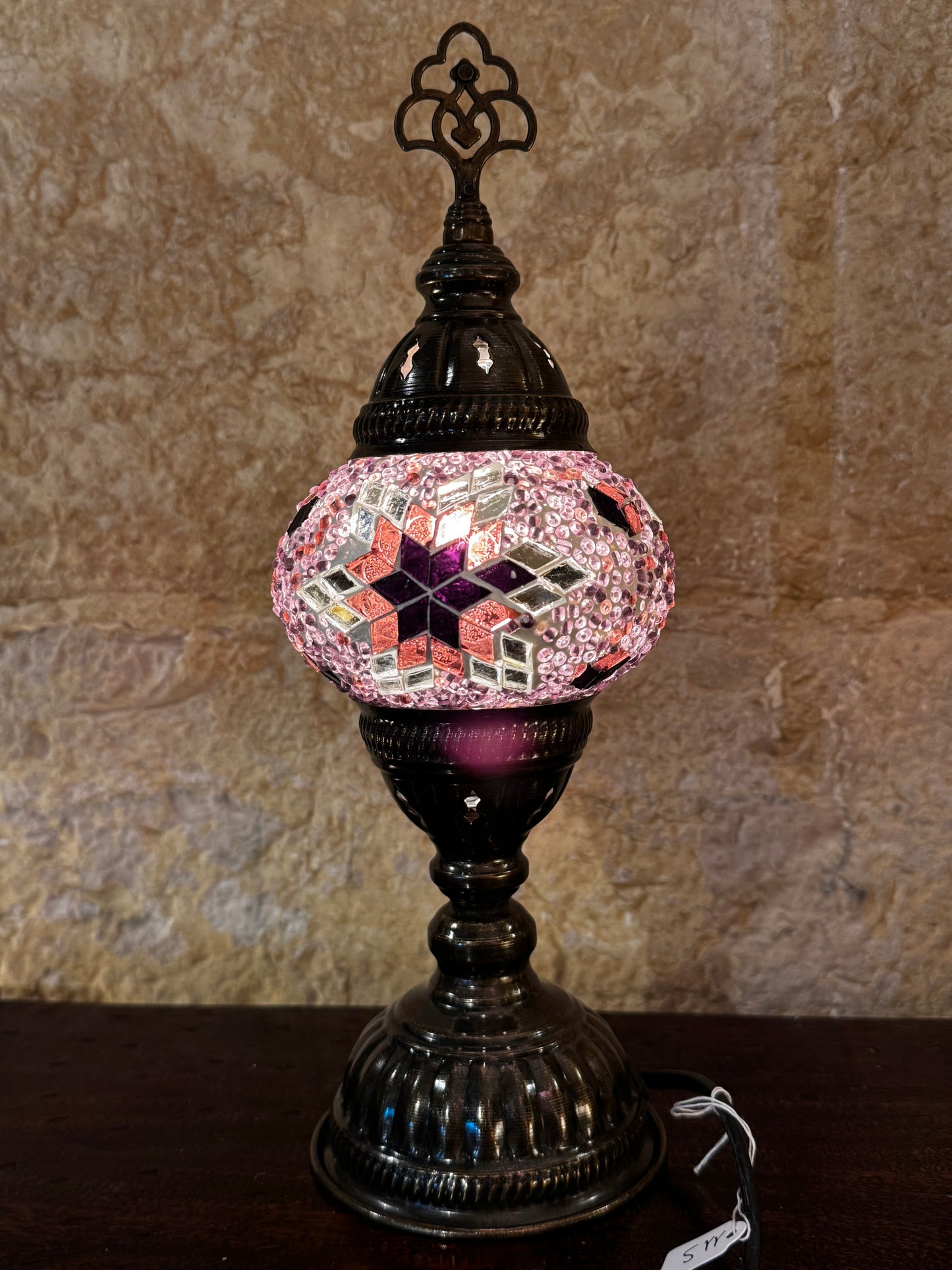 Türkische Mosaikglas-Lampenschirmlampe, ethnische Möbel 11S