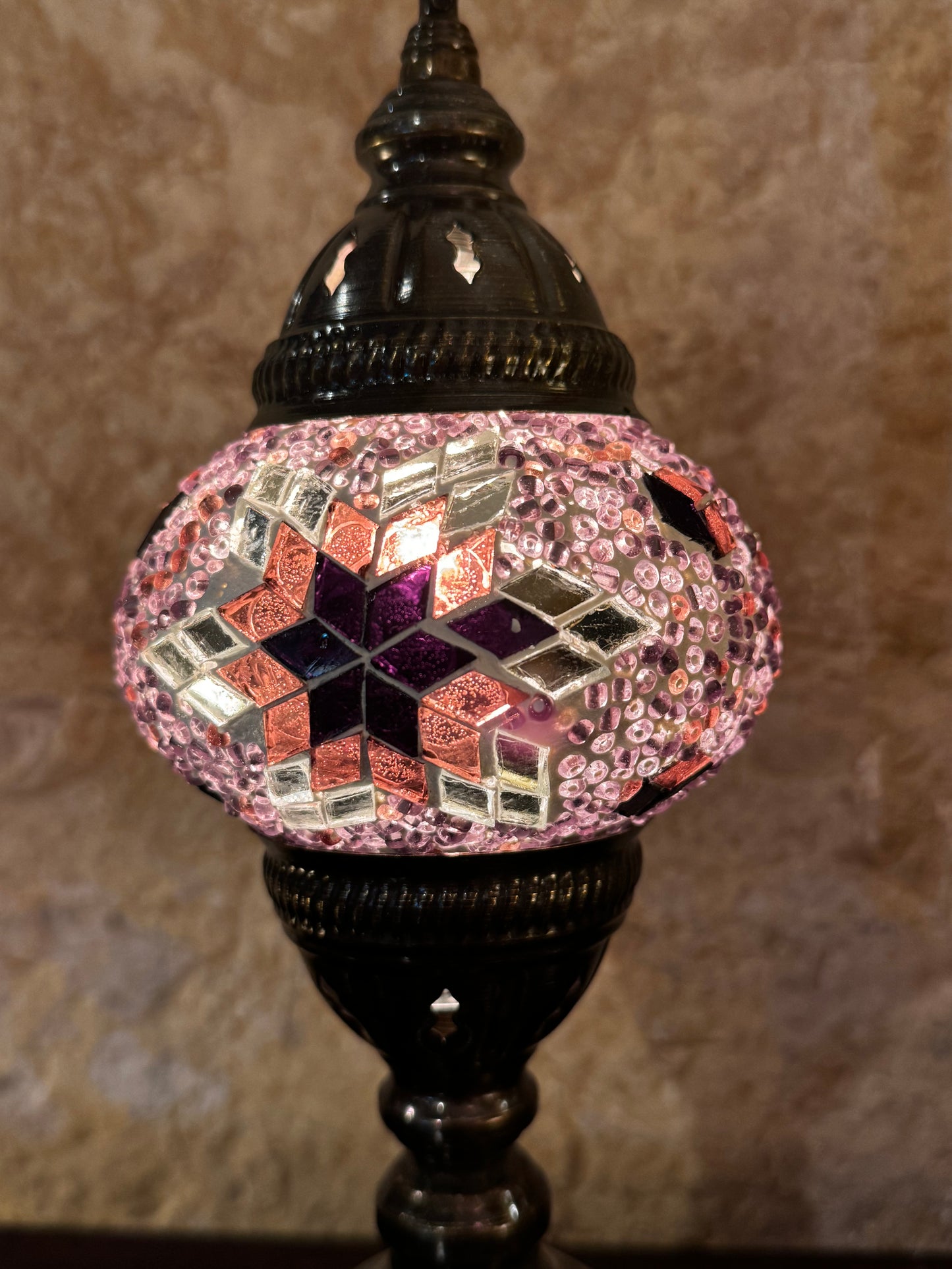 Türkische Mosaikglas-Lampenschirmlampe, ethnische Möbel 11S