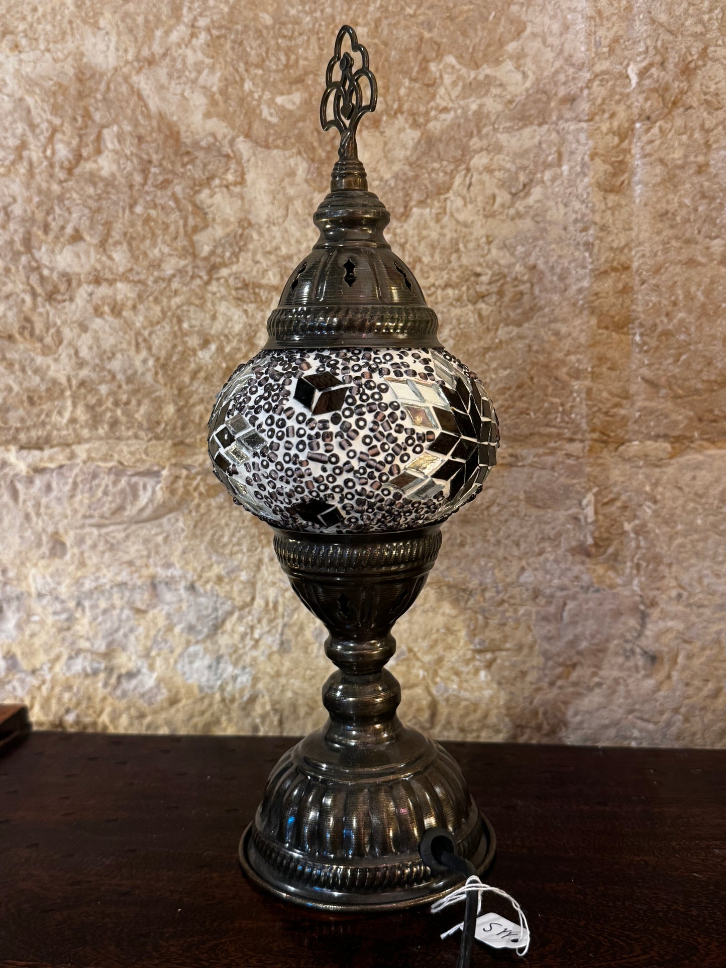 Türkische Mosaikglas-Lampenschirmlampe, ethnische Möbel 11S