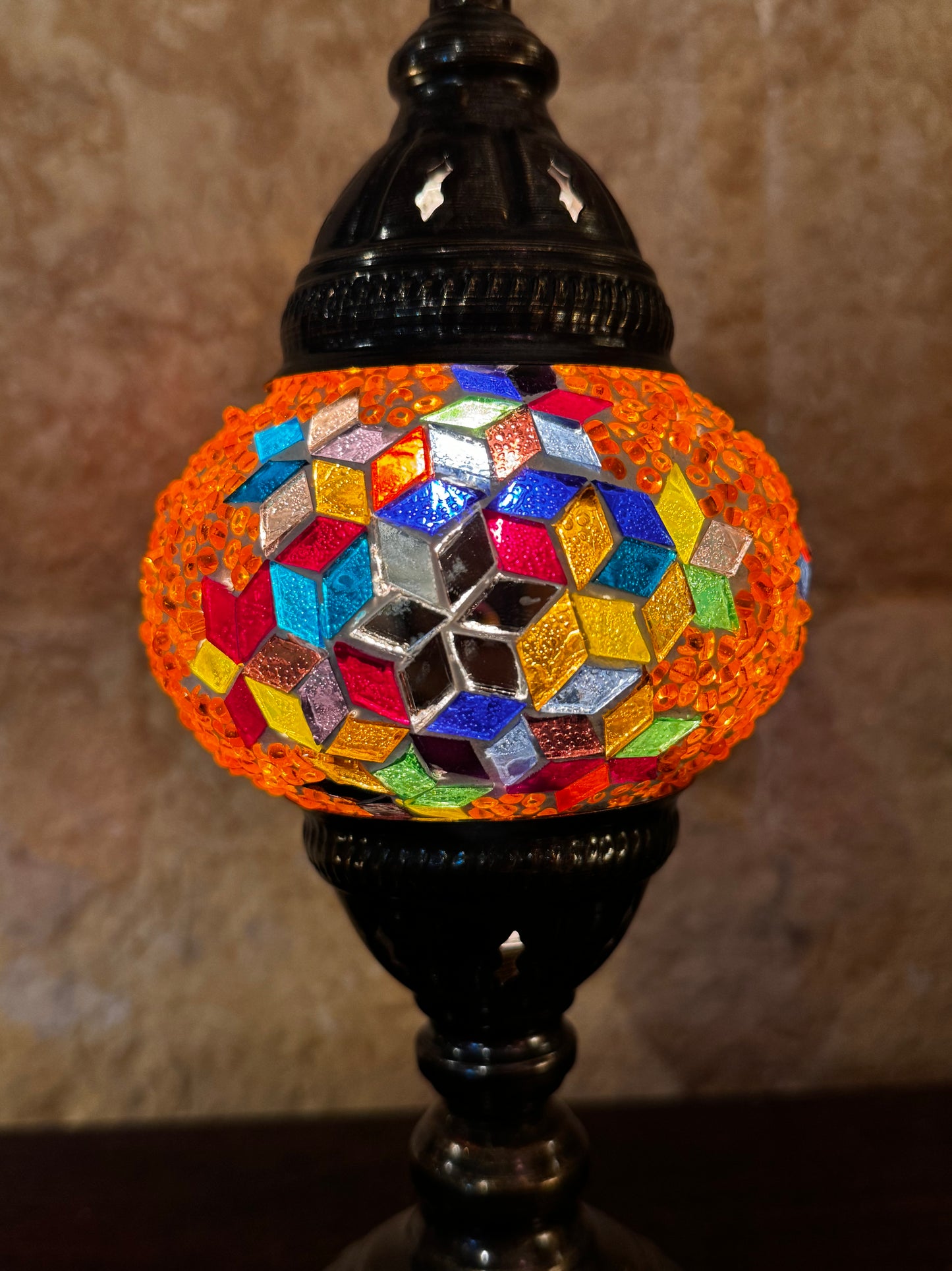 Turkish mosaic glass lampshade lamp, ethnic furniture 12S