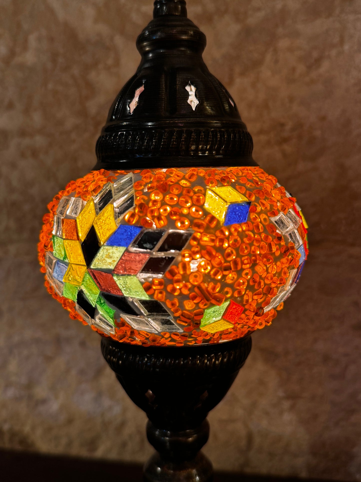 Türkische Mosaikglas-Lampenschirmlampe, ethnische Möbel 13S