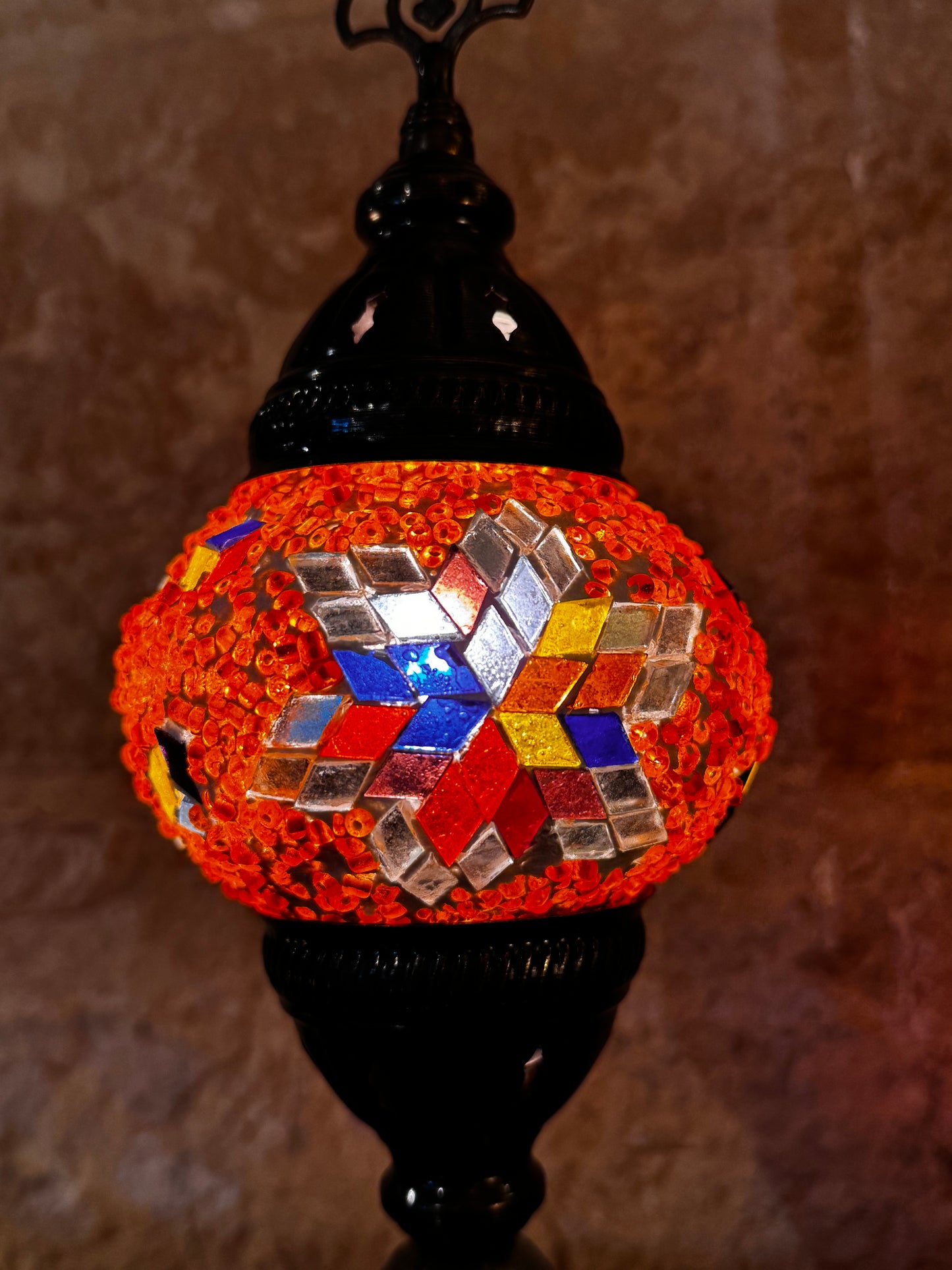 Turkish mosaic glass lampshade lamp, ethnic furniture 14S