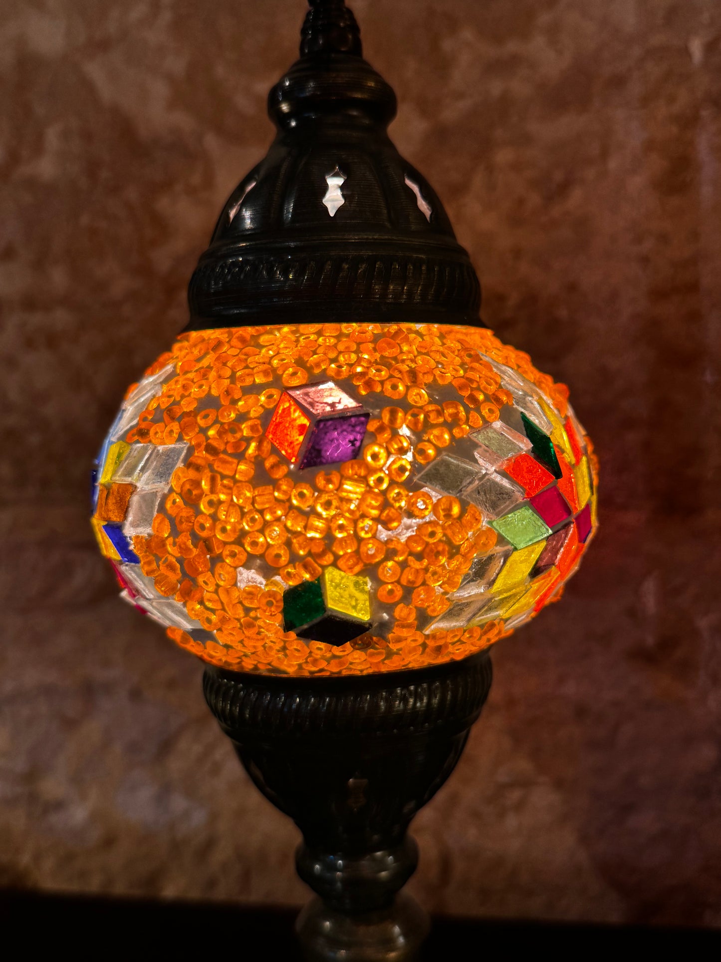 Turkish mosaic glass lampshade lamp, ethnic furniture 14S