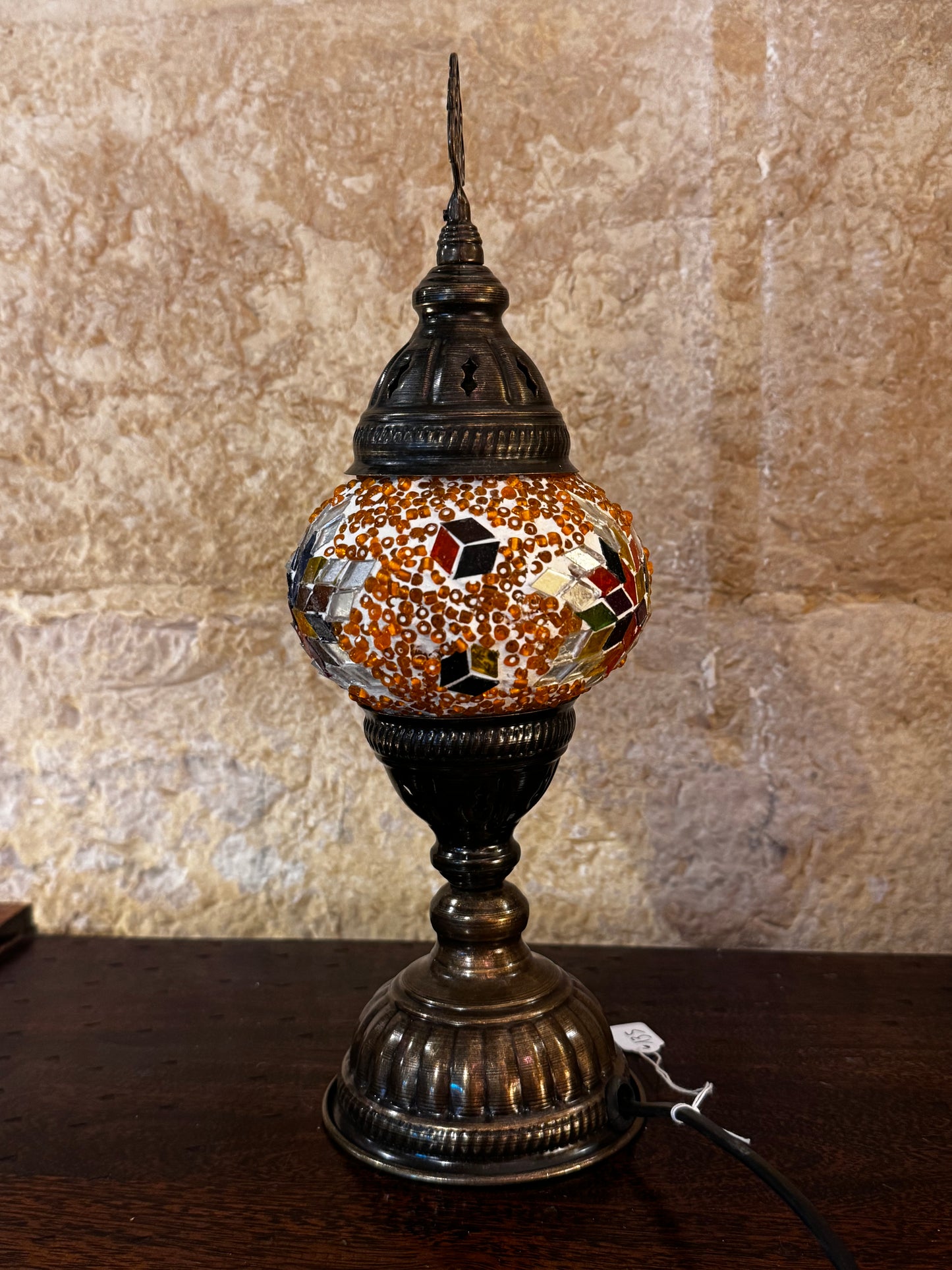 Türkische Mosaikglas-Lampenschirmlampe, ethnische Möbel 14S