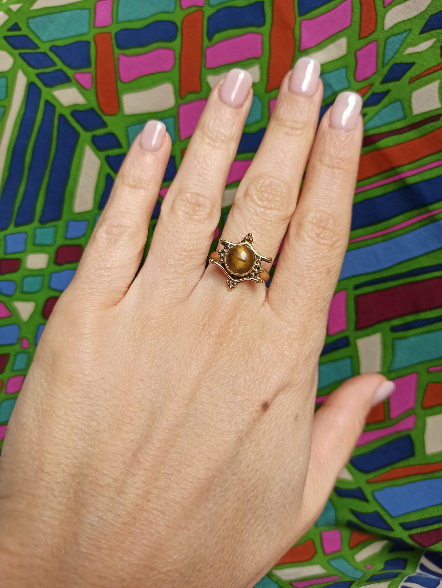 Golden tiger eye boho ring