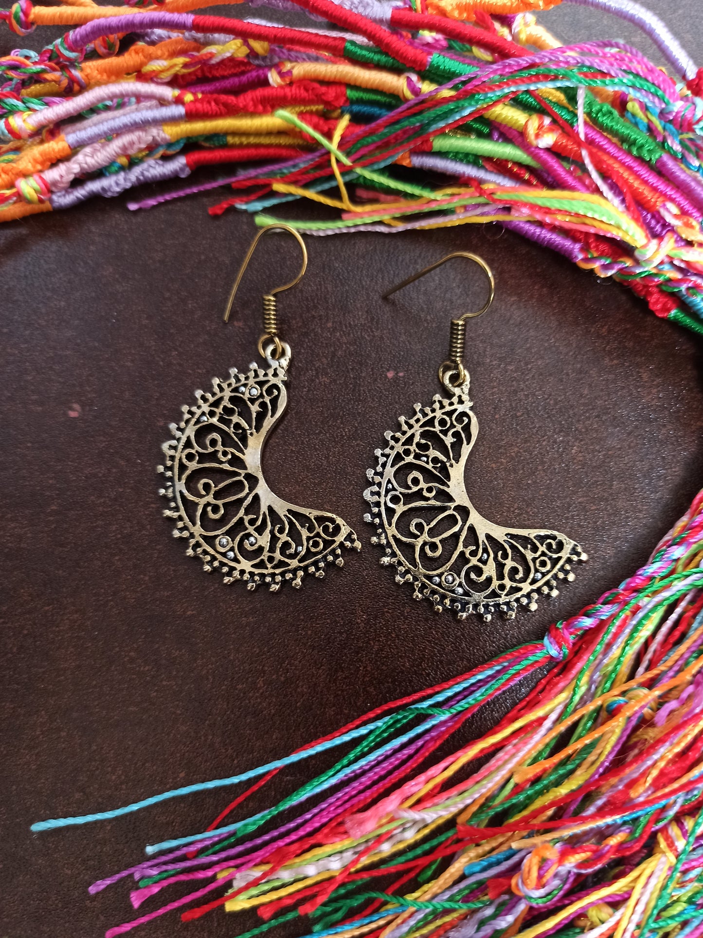 Golden moon boho earrings