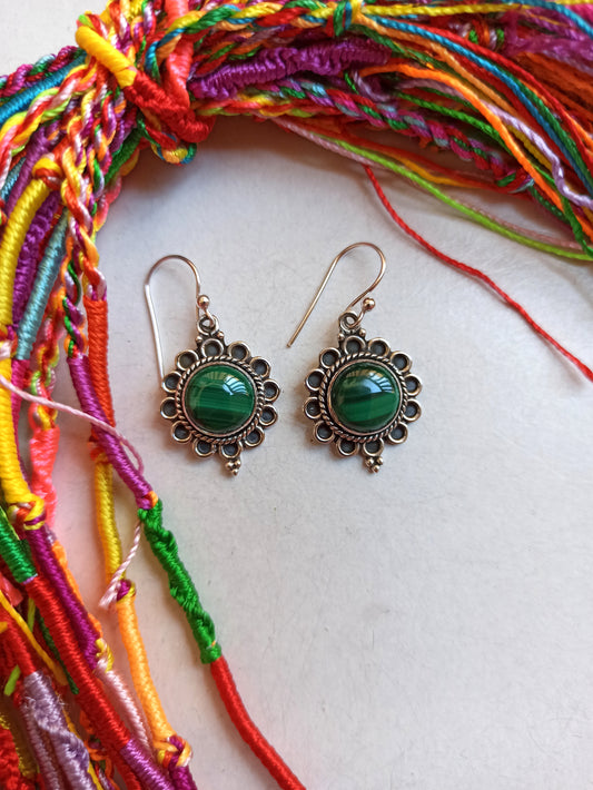 Malachite 925 silver earrings