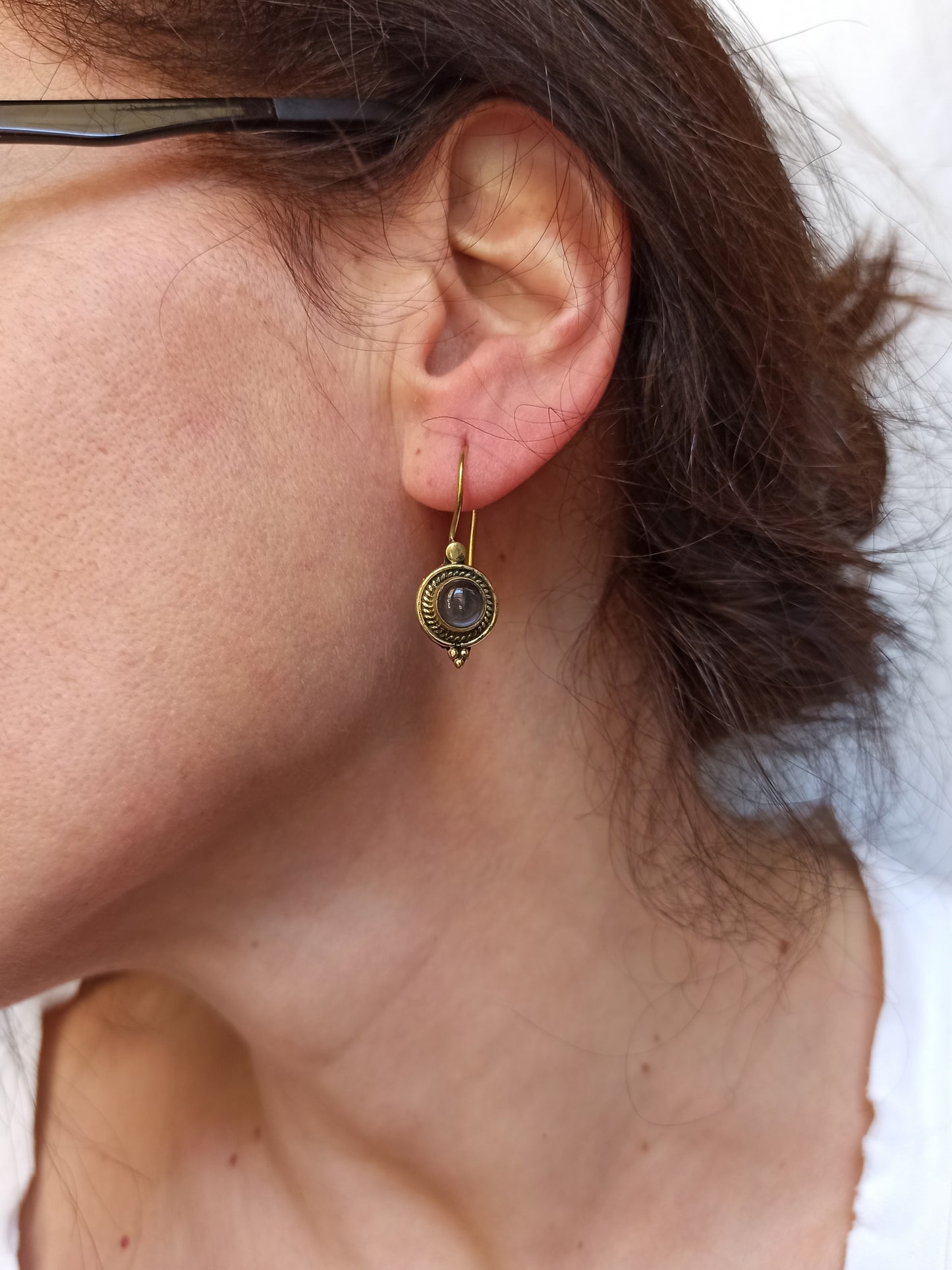 Boho golden hoop earrings