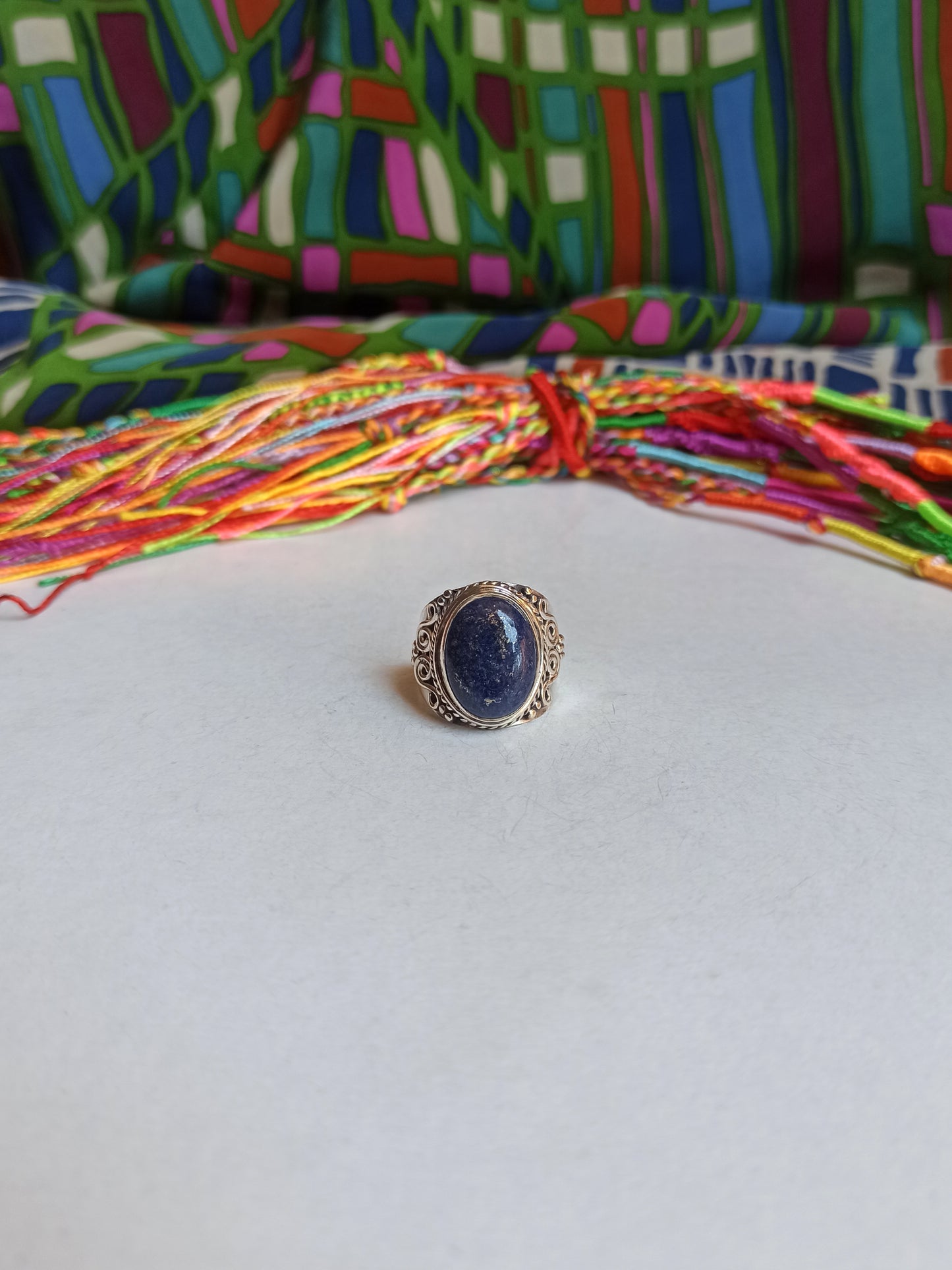 925 lapis lazuli silver ring D129