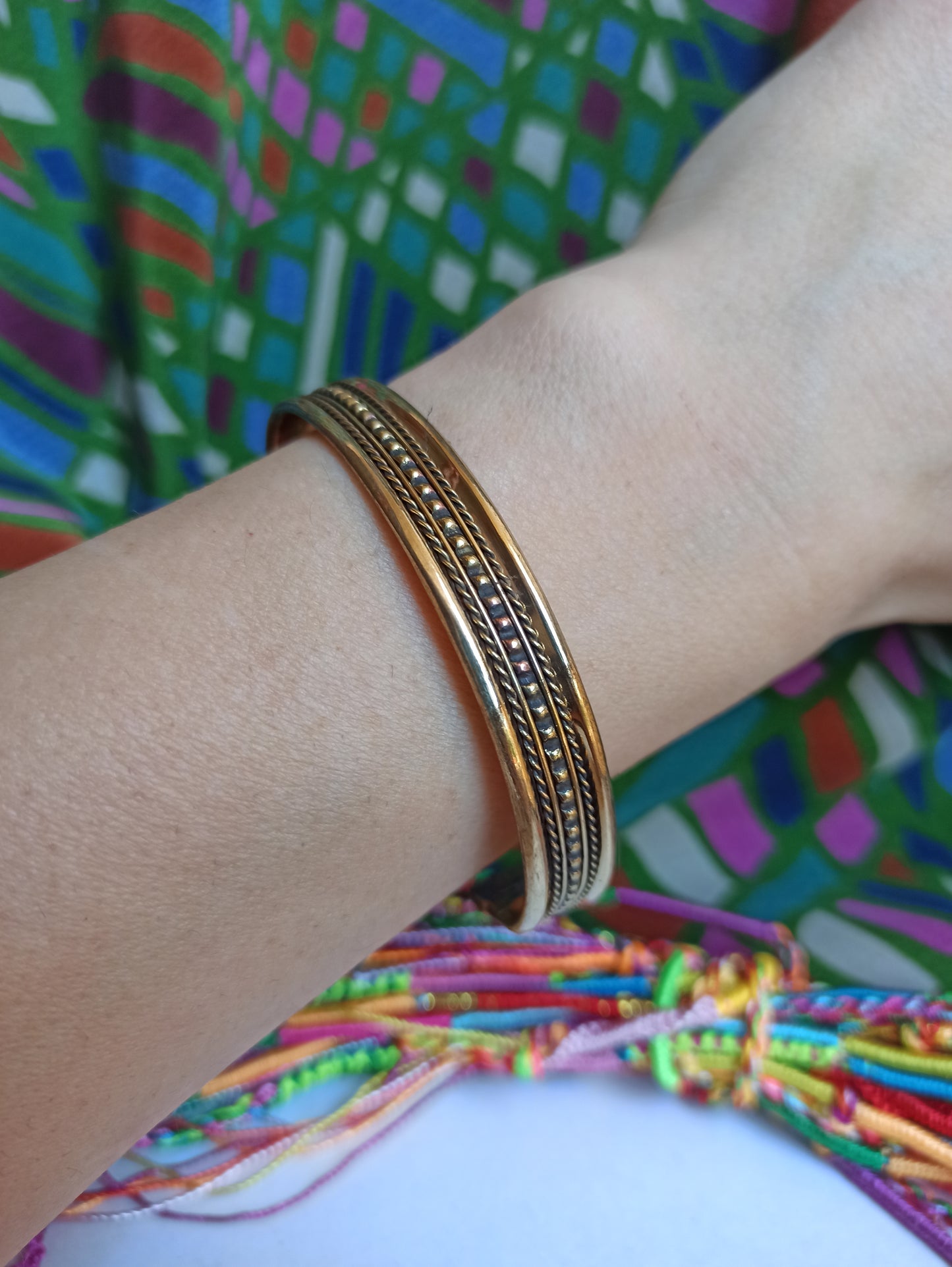 1cm golden bangle bracelet