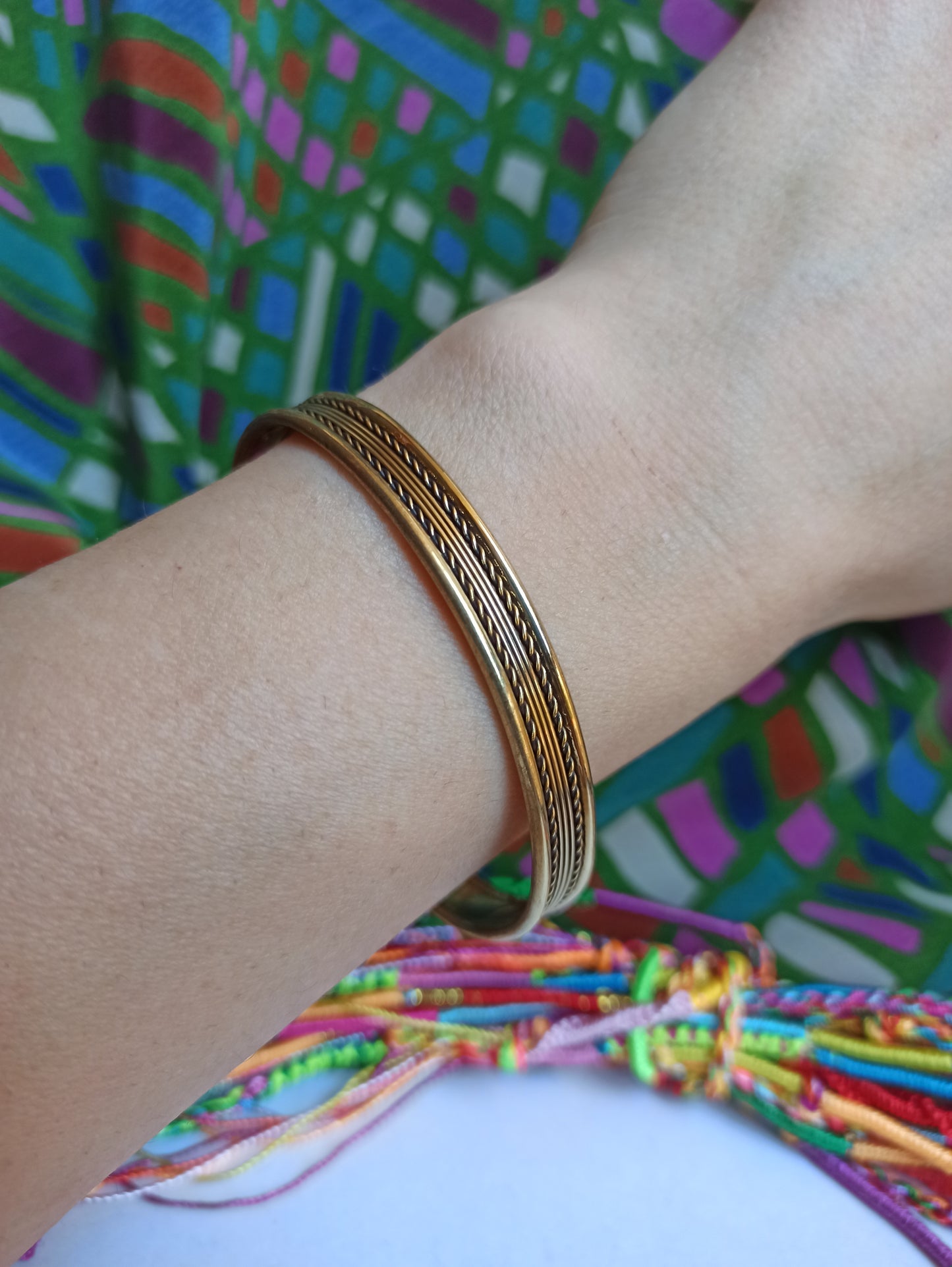 1cm golden bangle bracelet