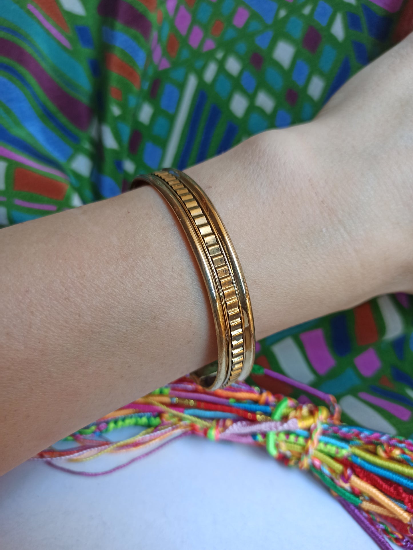 1cm golden bangle bracelet