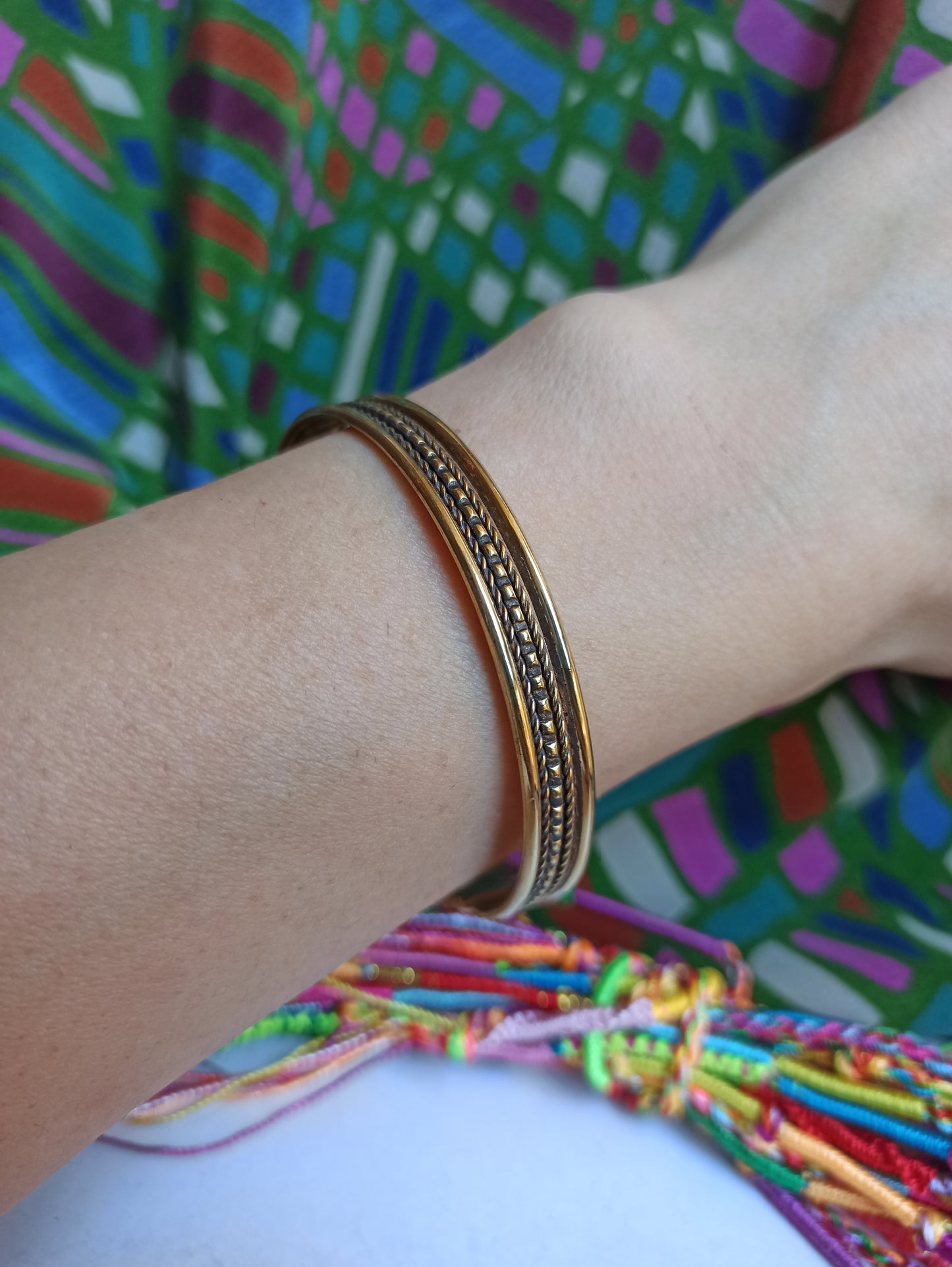 1cm golden bangle bracelet