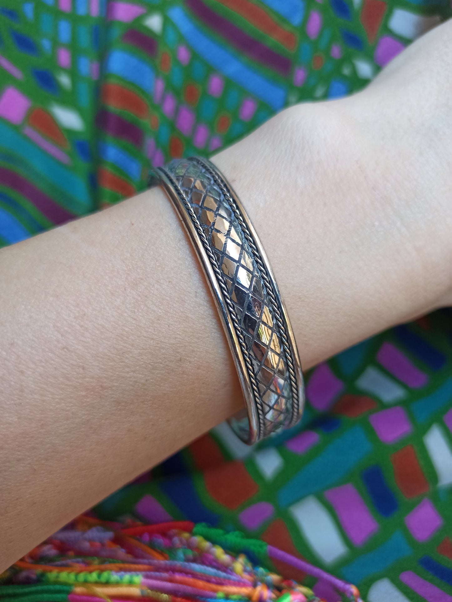 1cm silver bangle bracelet