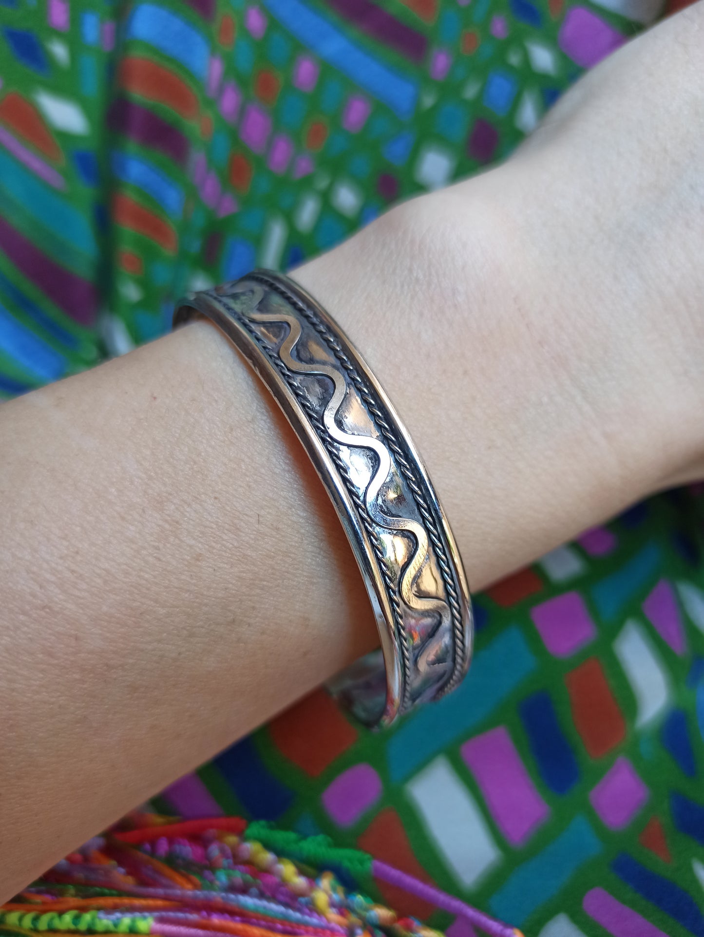 1cm silver bangle bracelet