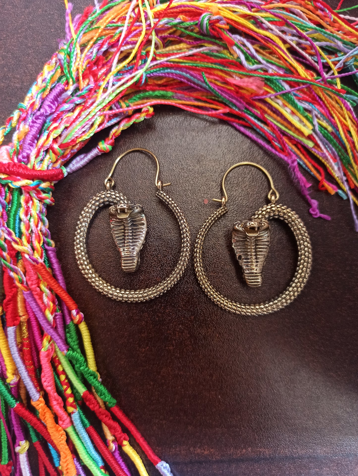 Golden cobra boho earrings