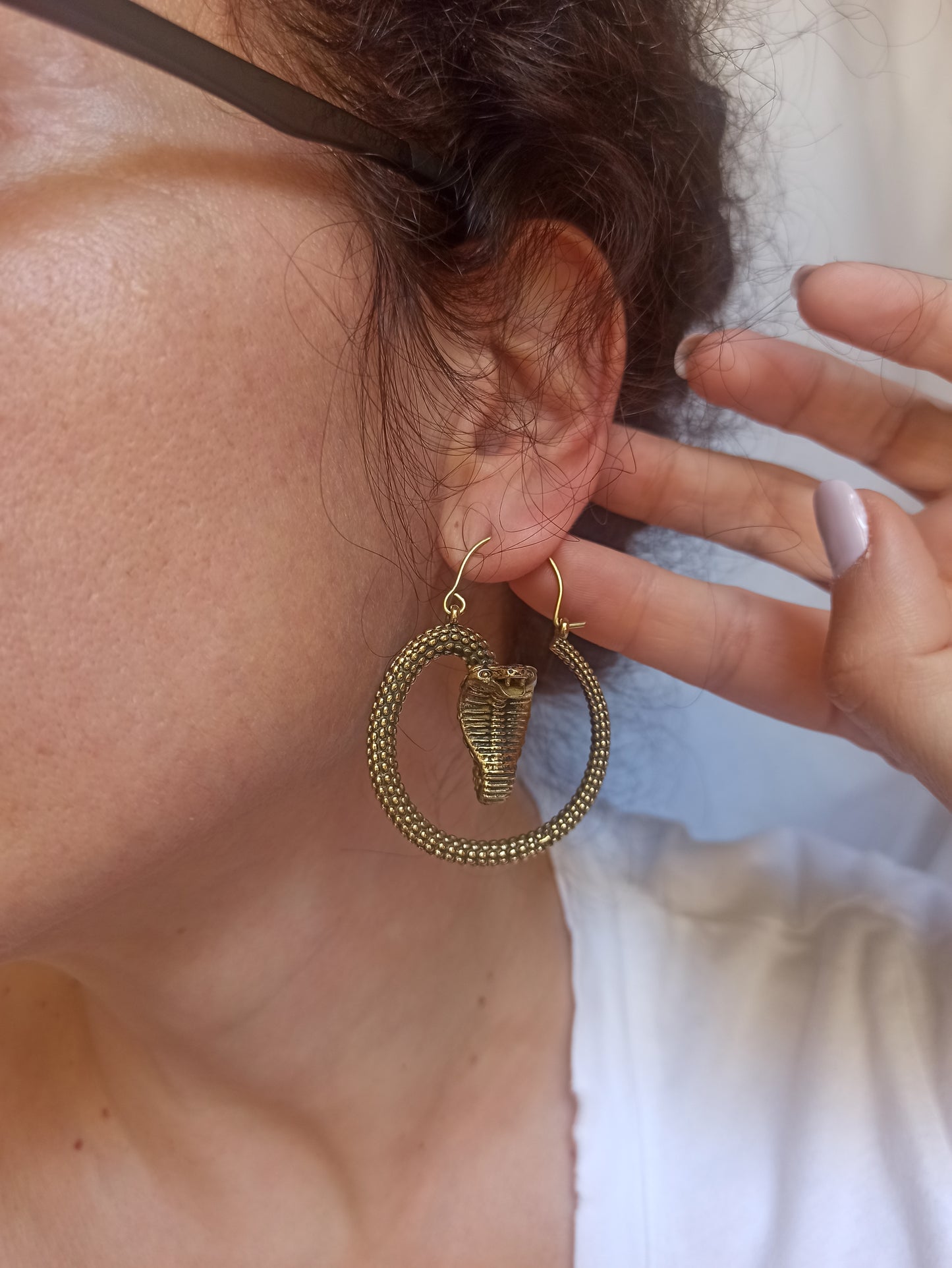 Golden cobra boho earrings