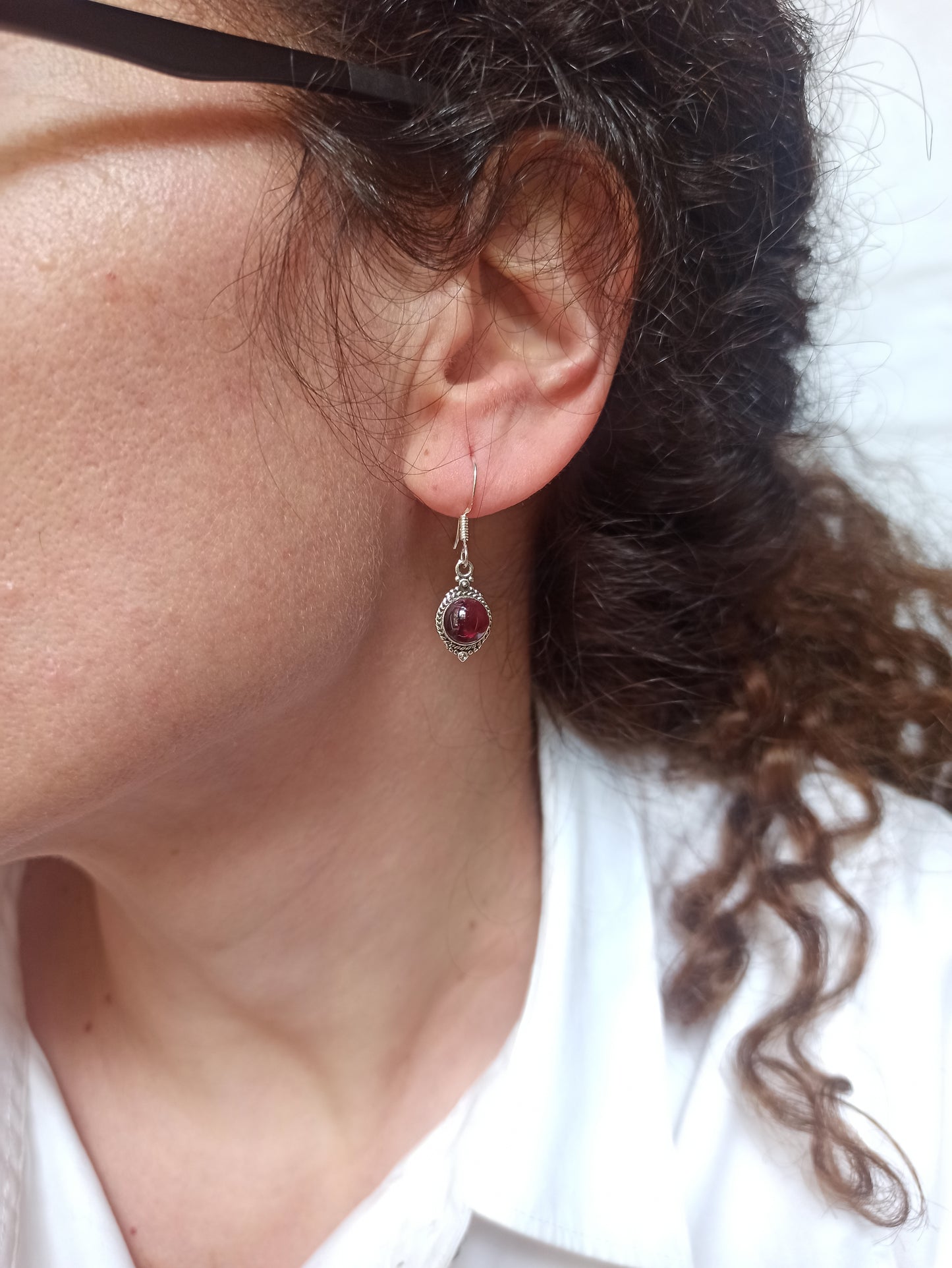 925 garnet silver earrings