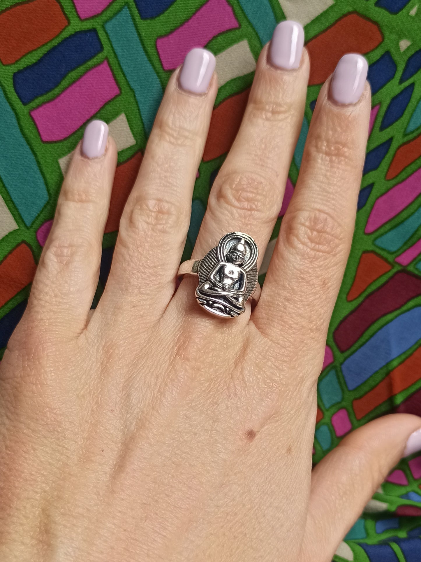 Silberner Boho-Buddha-Ring