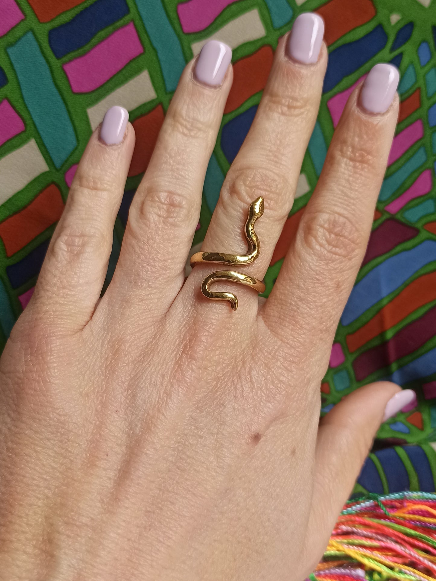 Smooth snake golden boho ring