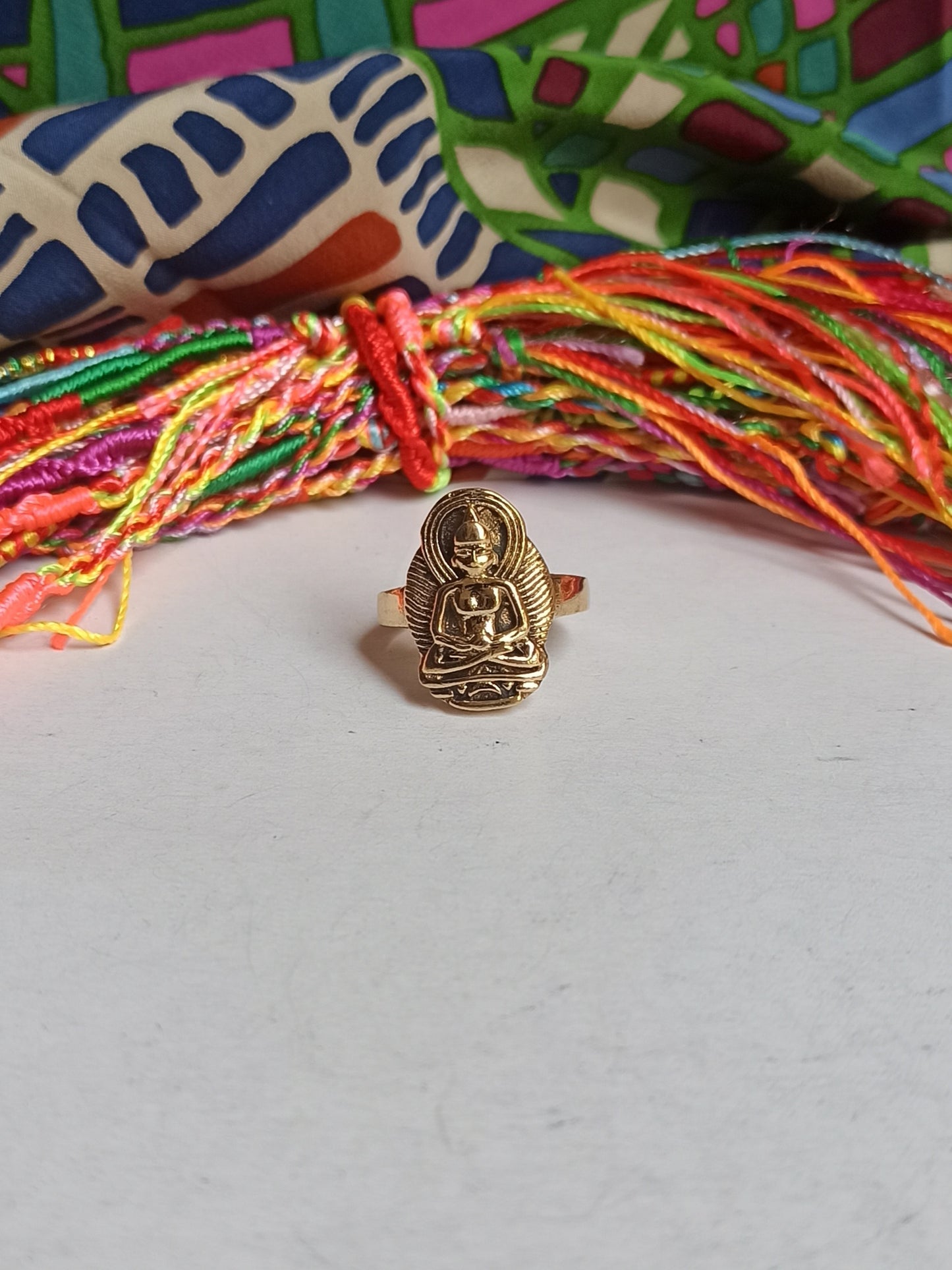 Golden Buddha boho ring