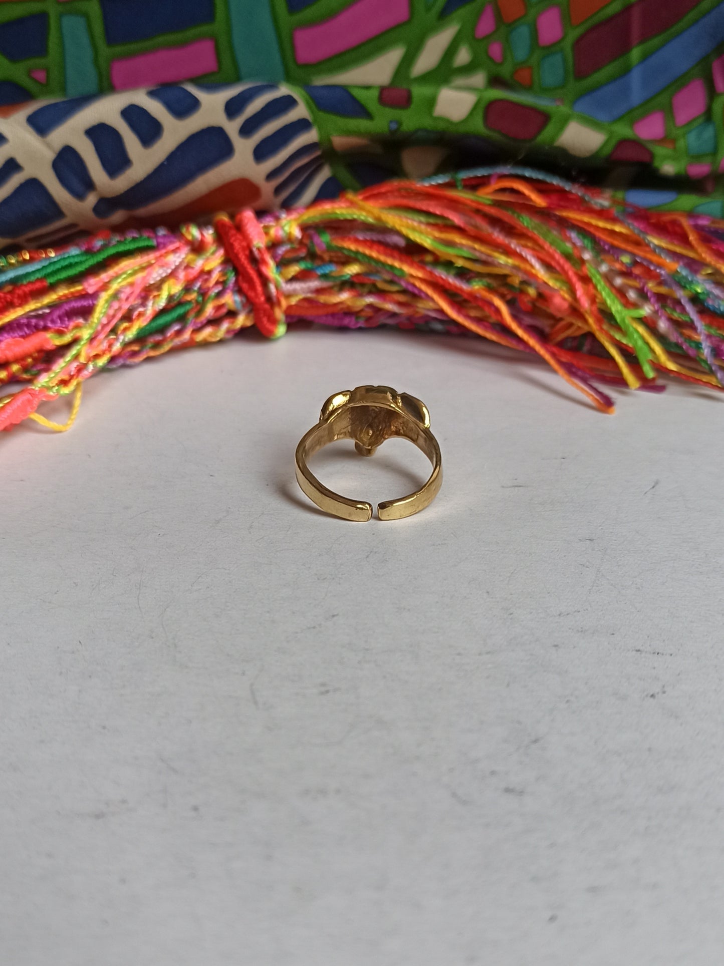 Golden elephant boho ring