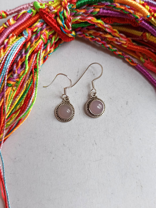 Ohrringe aus 925er Silber mit Rosenquarz