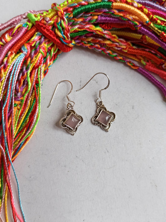 Ohrringe aus 925er Silber mit Rosenquarz