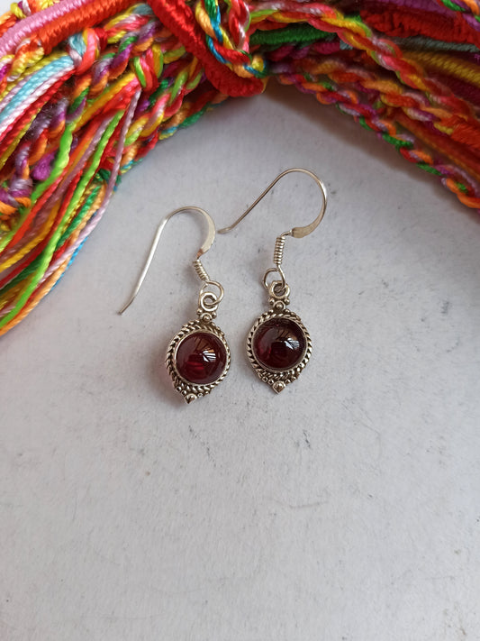 925 garnet silver earrings