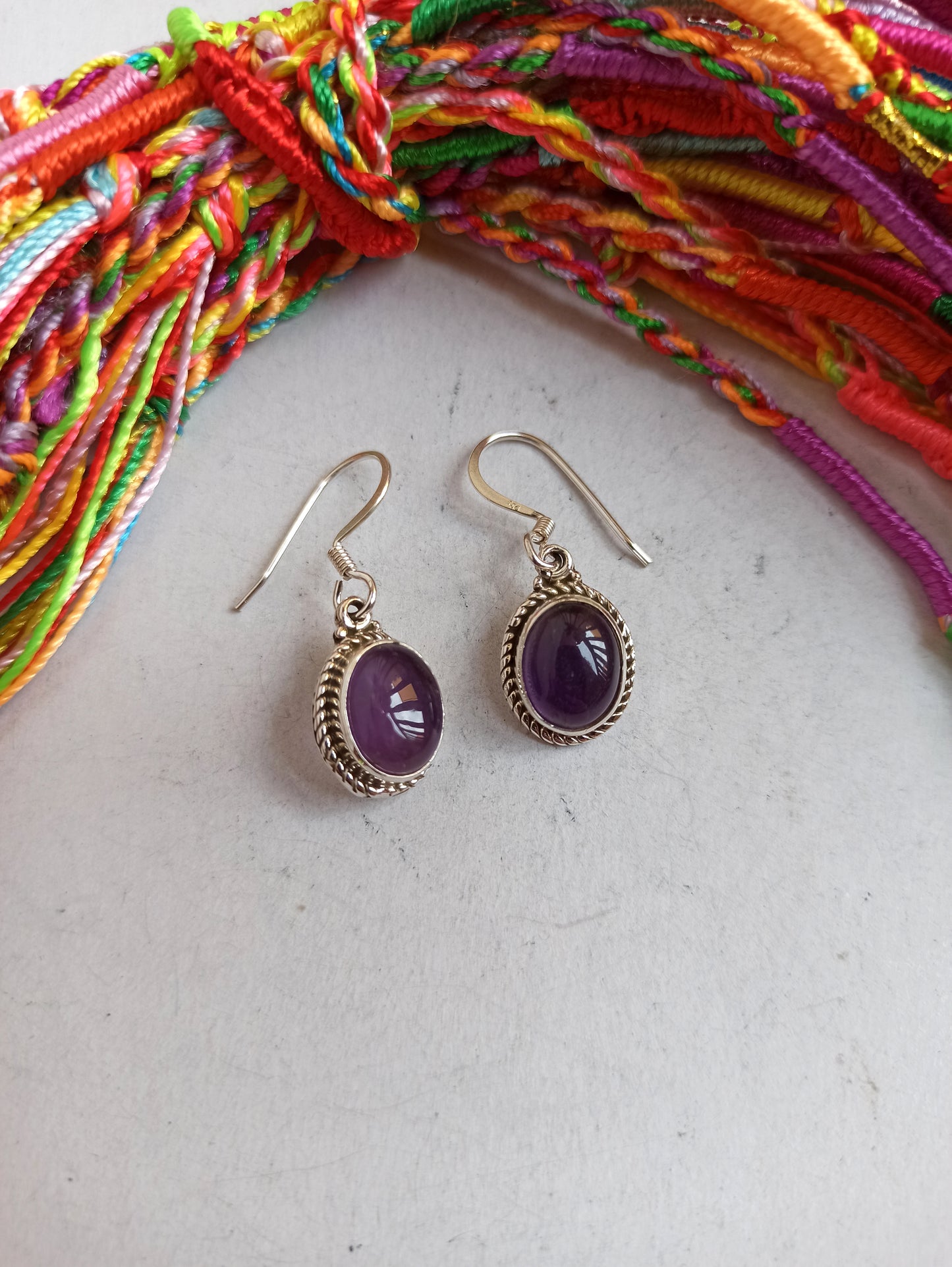 Amethyst 925 silver earrings