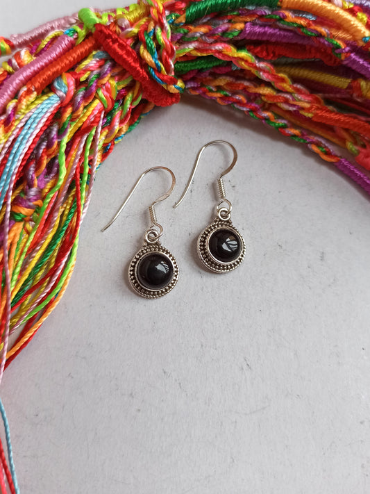 Black onyx 925 silver earrings