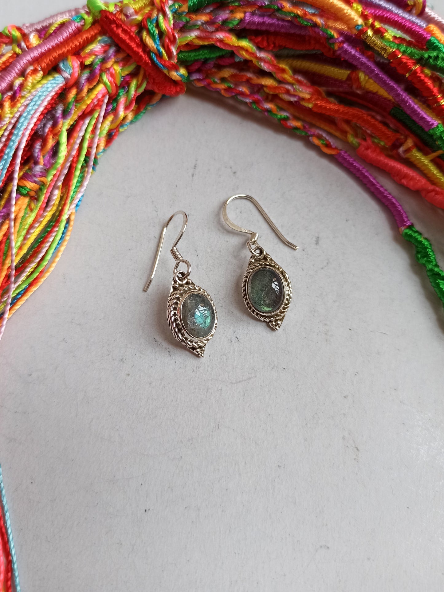 925 labradorite silver earrings