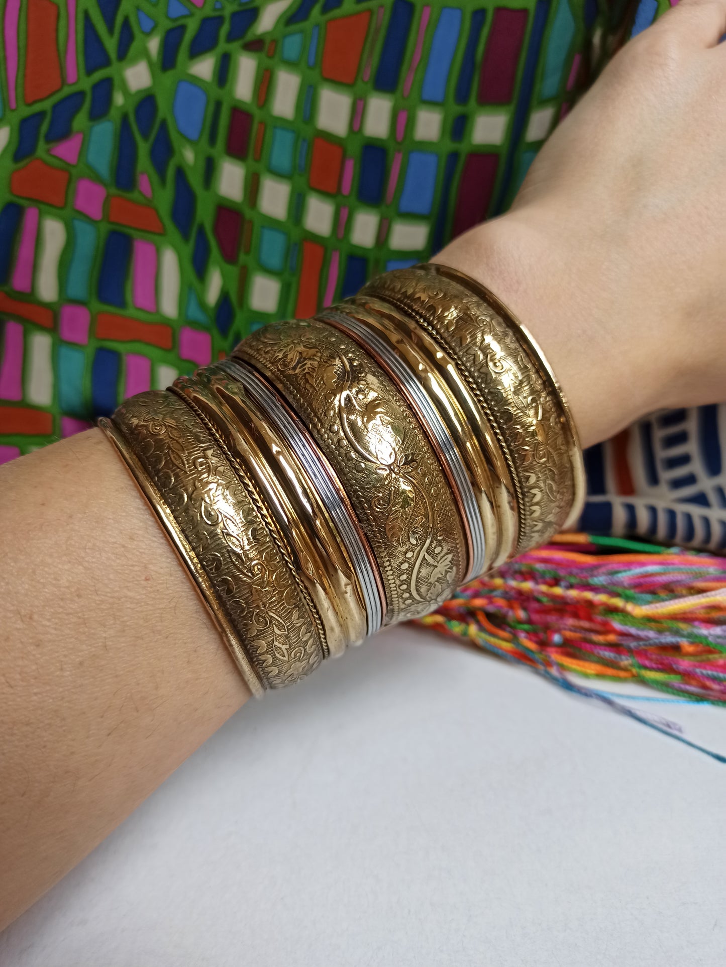 Maxi golden bangle bracelet 3 heights