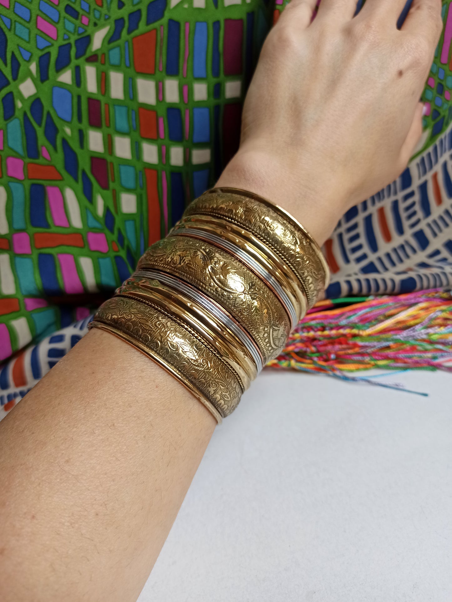 Maxi golden bangle bracelet 3 heights