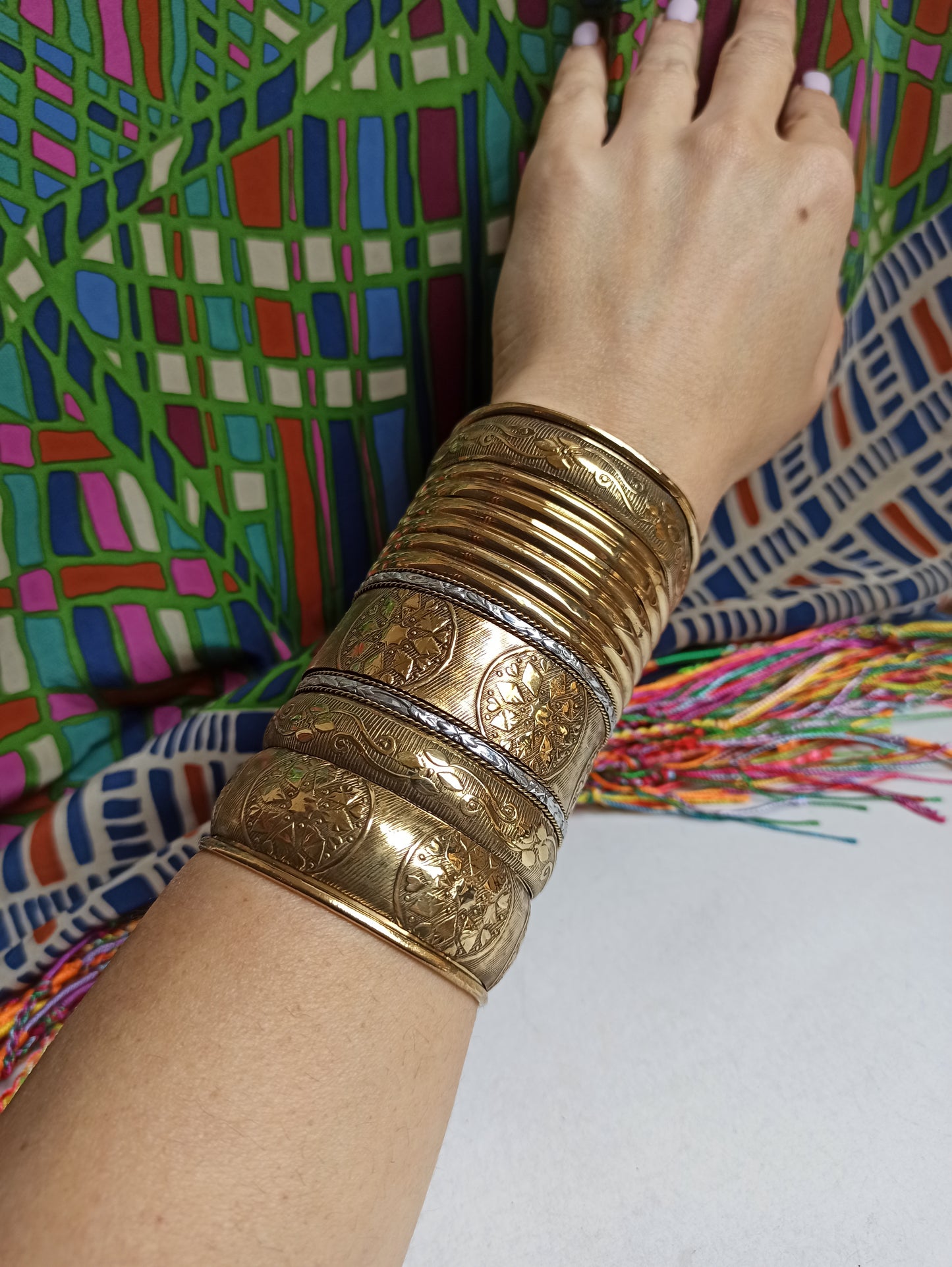 Maxi golden bangle bracelet 5 heights