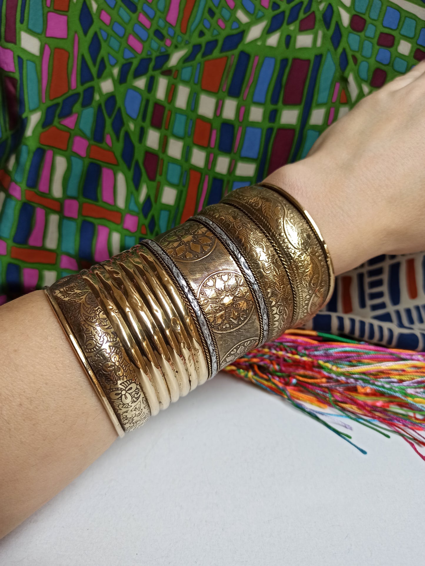 Maxi golden bangle bracelet 5 heights