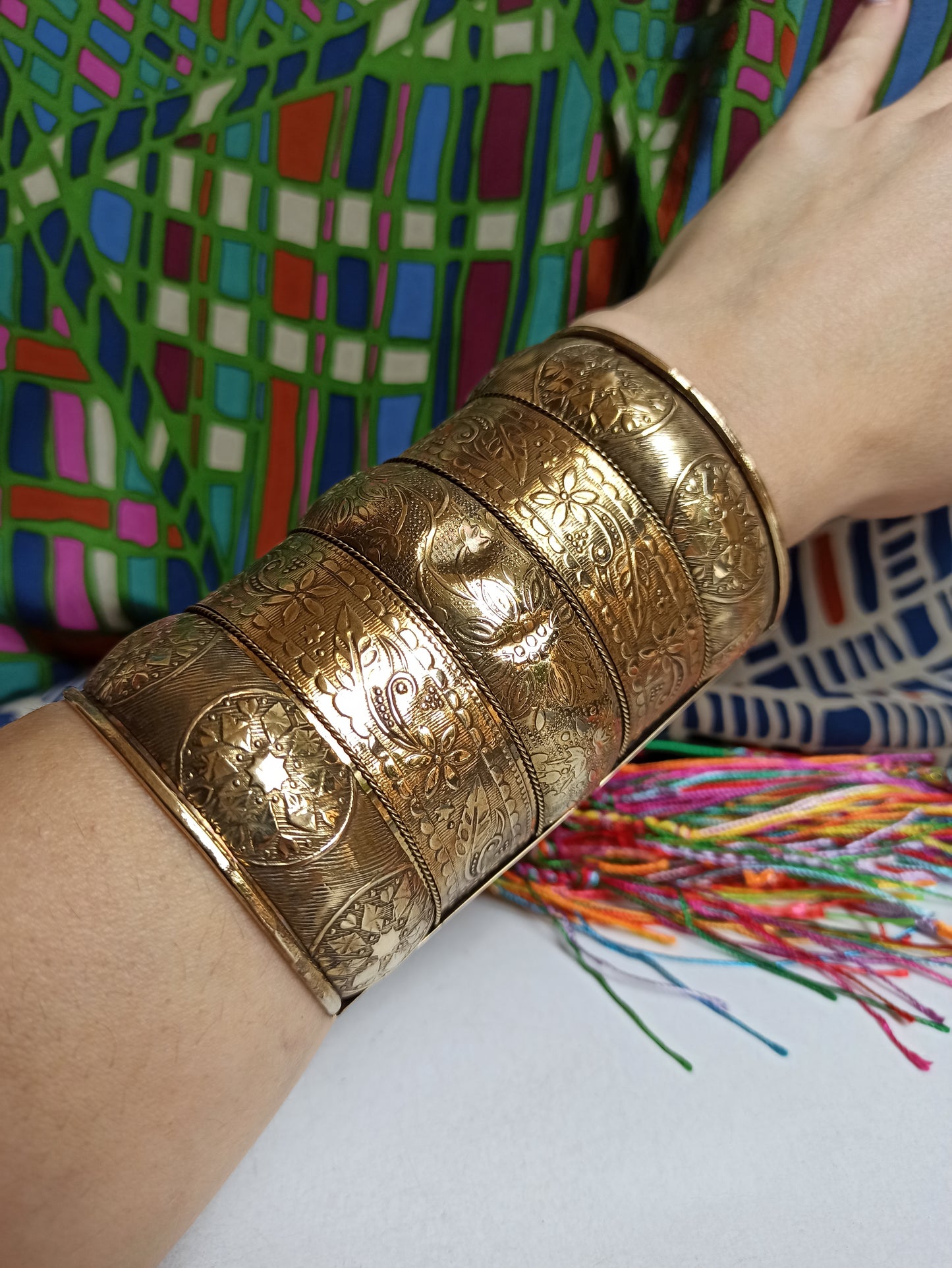 Maxi golden bangle bracelet 5 heights