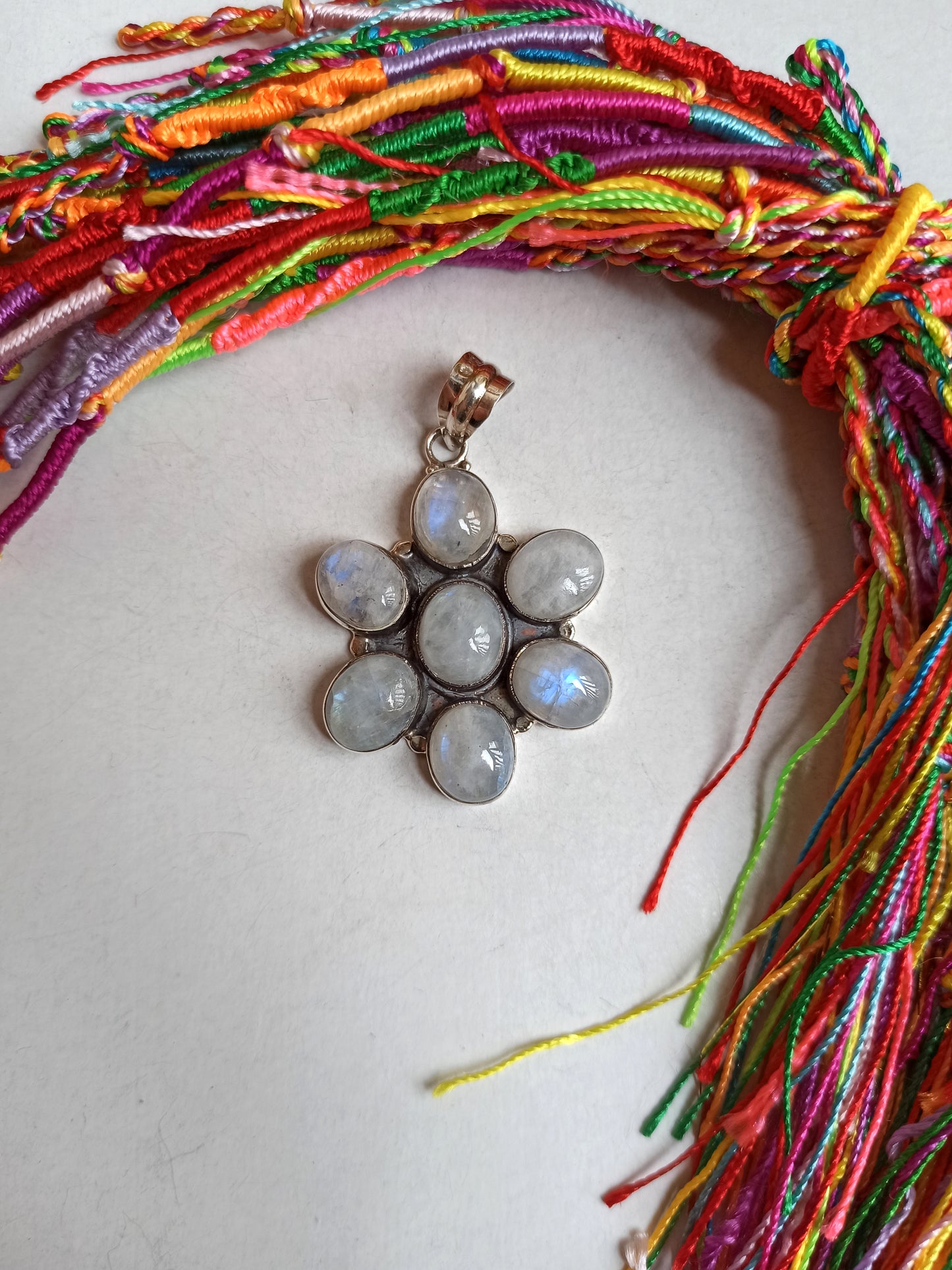 White labradorite 925 silver pendant