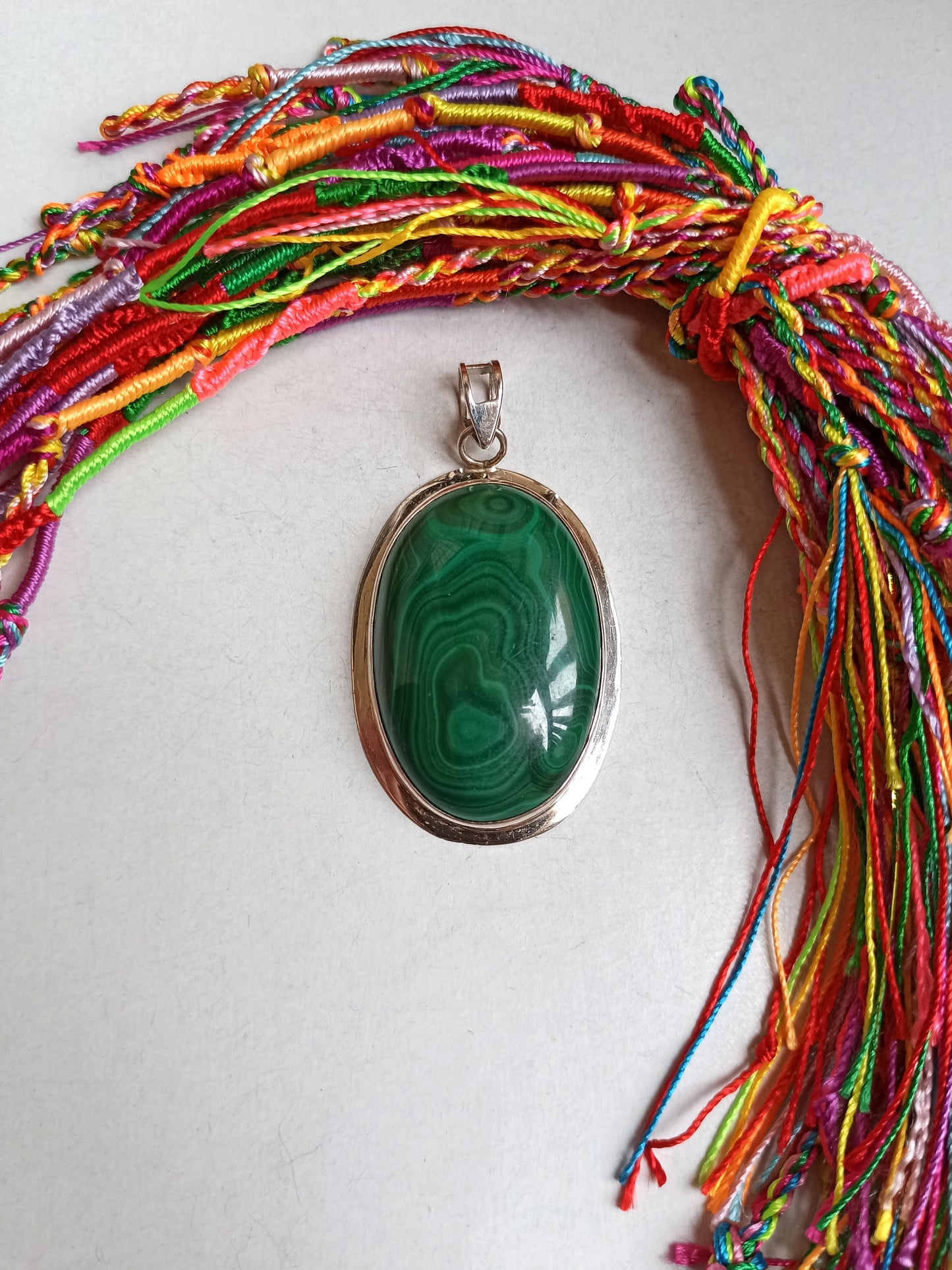 925 malachite silver pendant