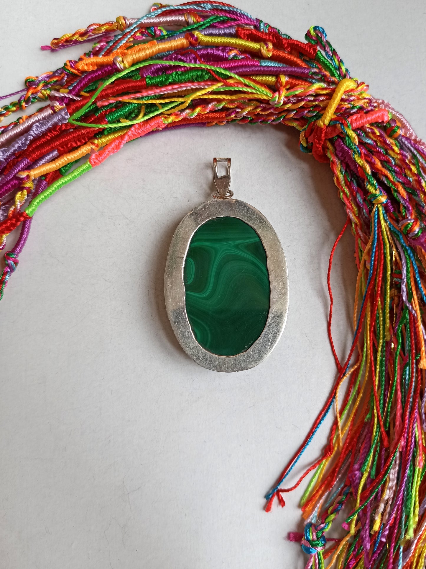 925 malachite silver pendant